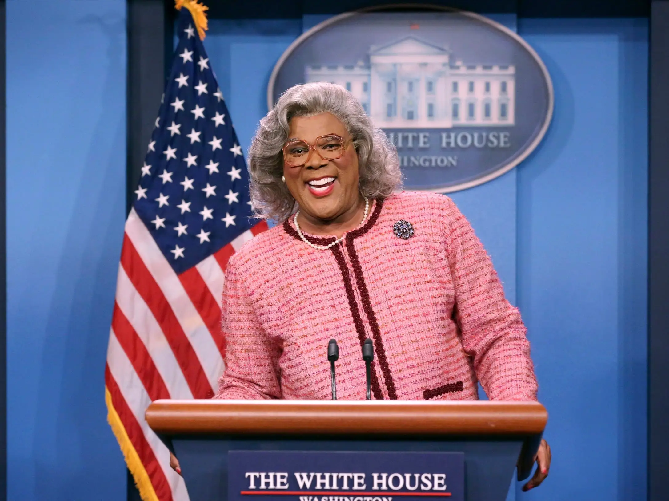 Tyler Perry as Madea during a 2017 appearance on