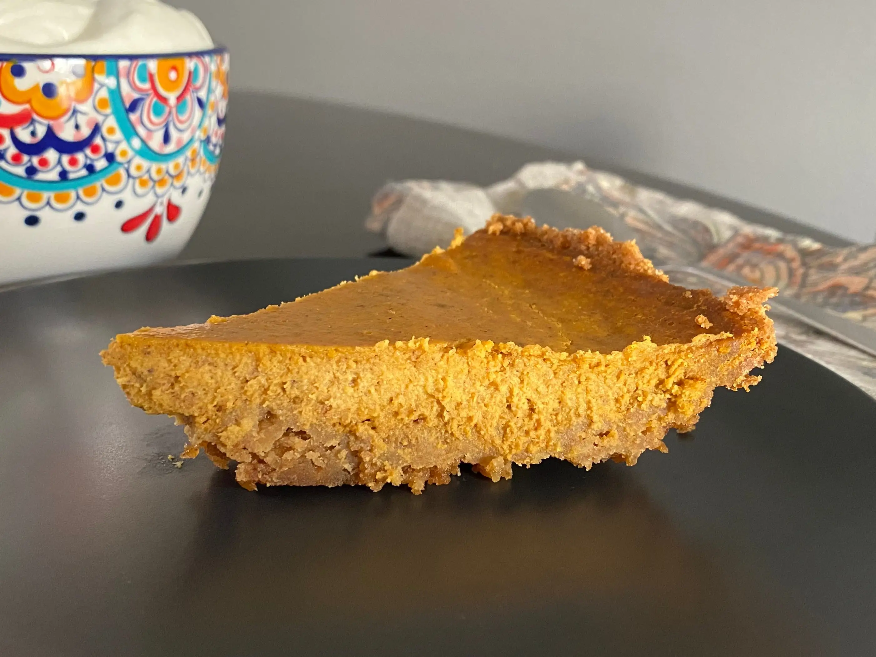 Slice of bobby flay pumpkin pie