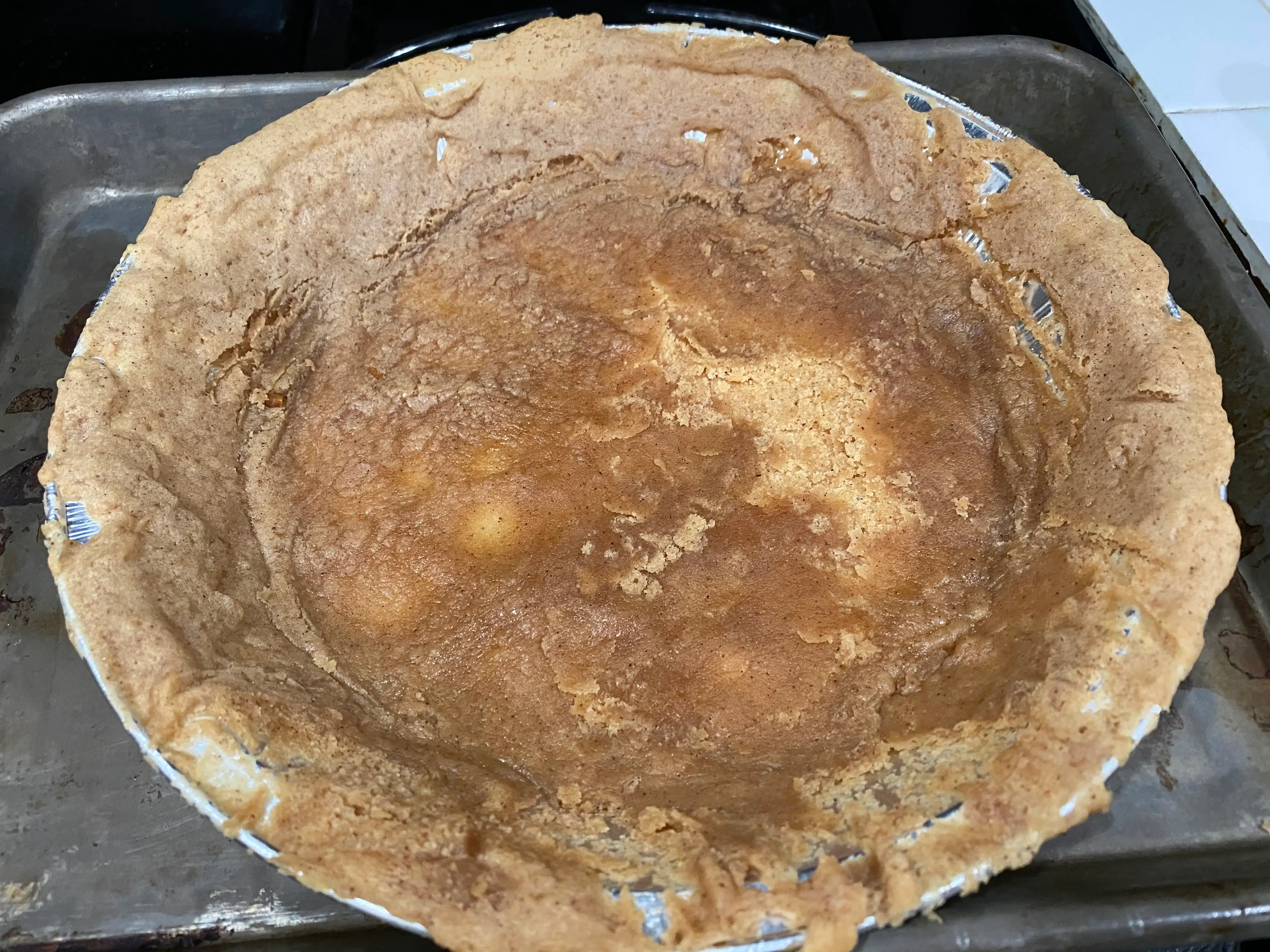 Crust patched up in pie tin