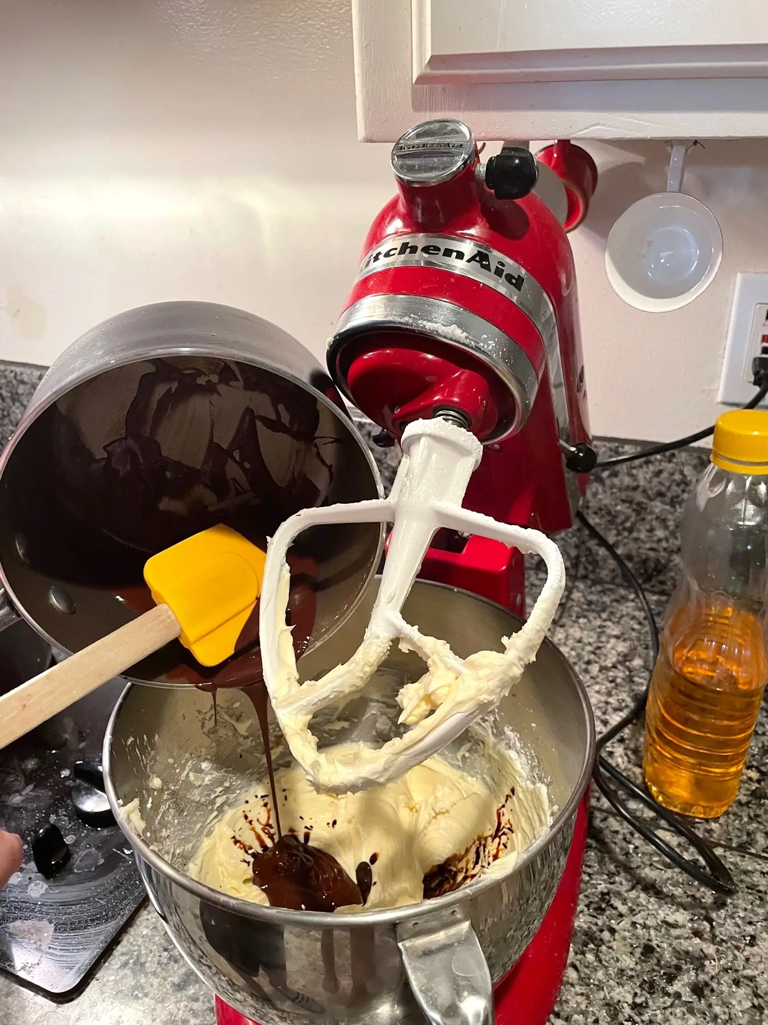 Making frosting for Ina Garten Beatty's Chocolate Cake