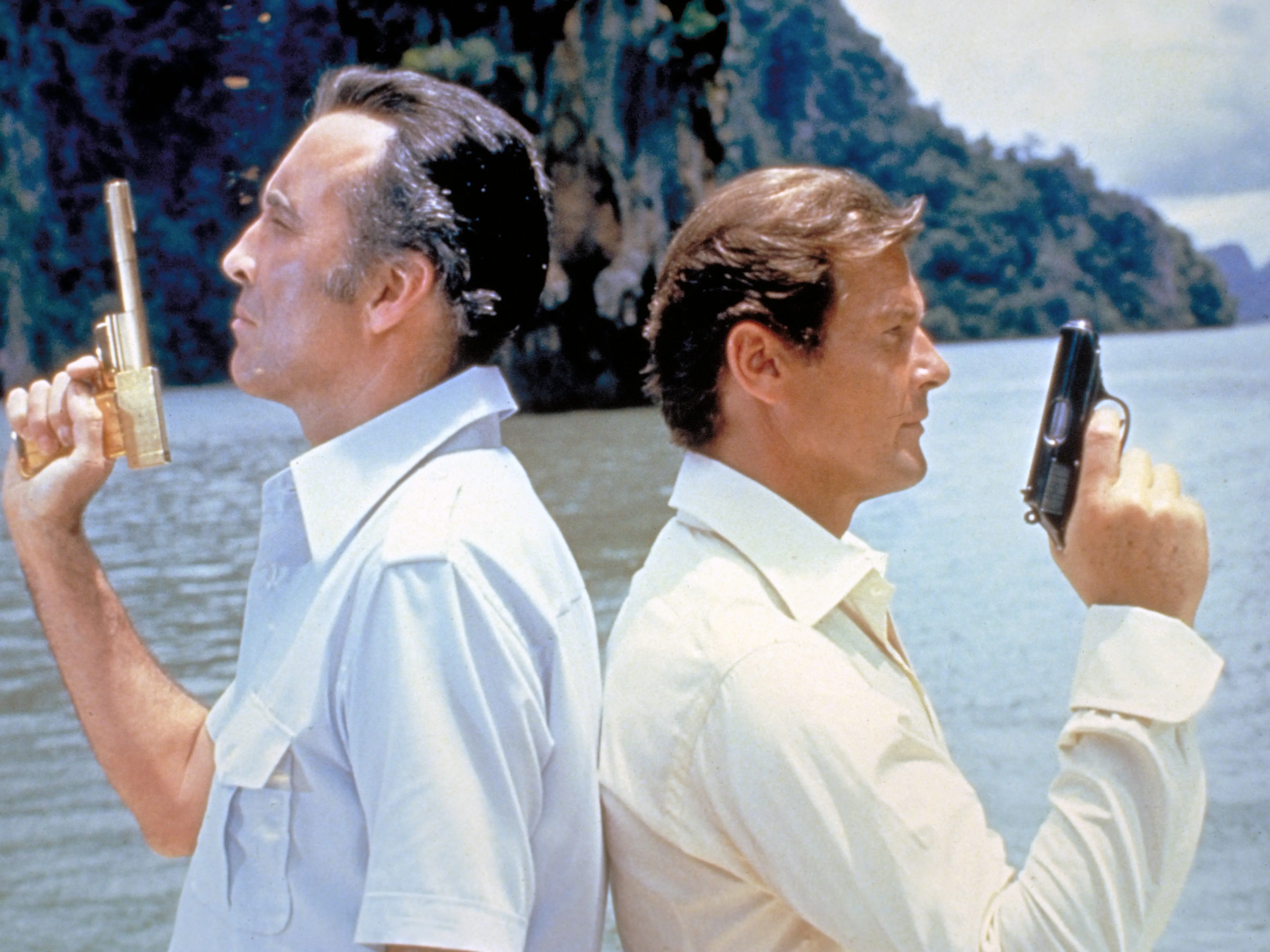 christopher lee and roger moore in the man with the golden gun