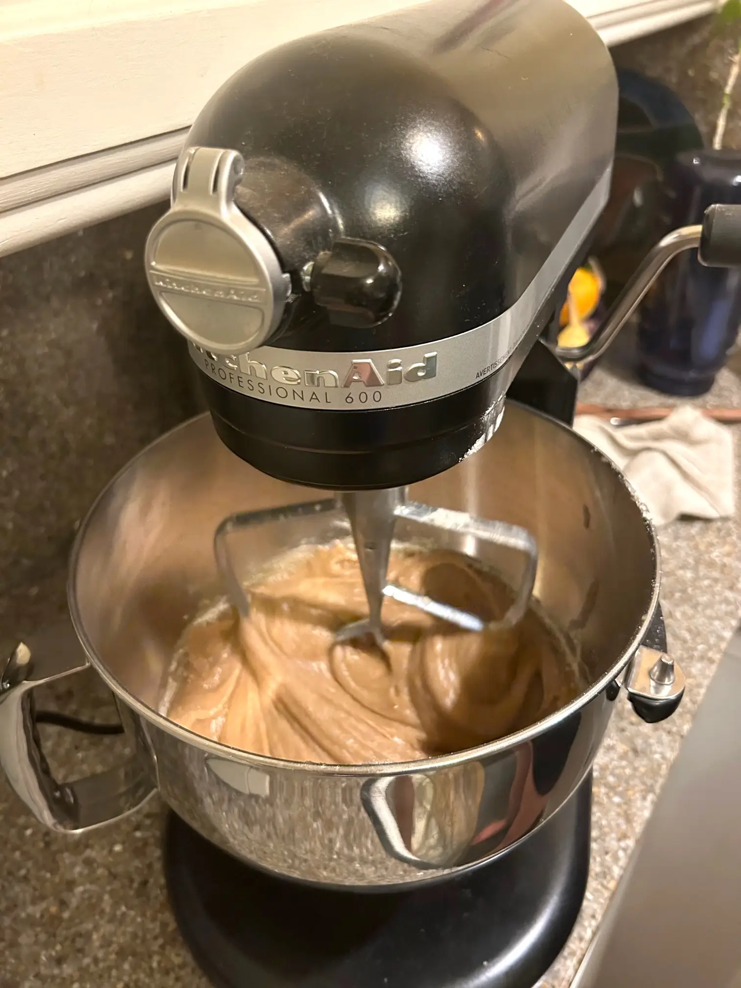 Making batter for Ina Garten's Apple Spice Cake