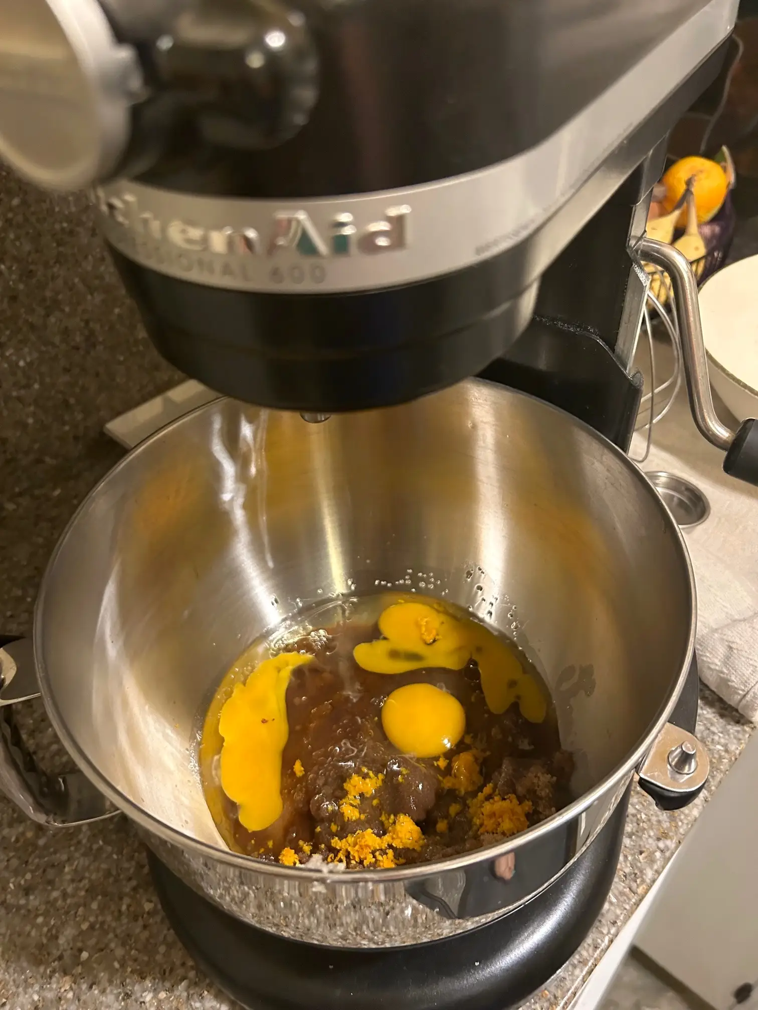 Making batter for Ina Garten's Apple Spice Cake