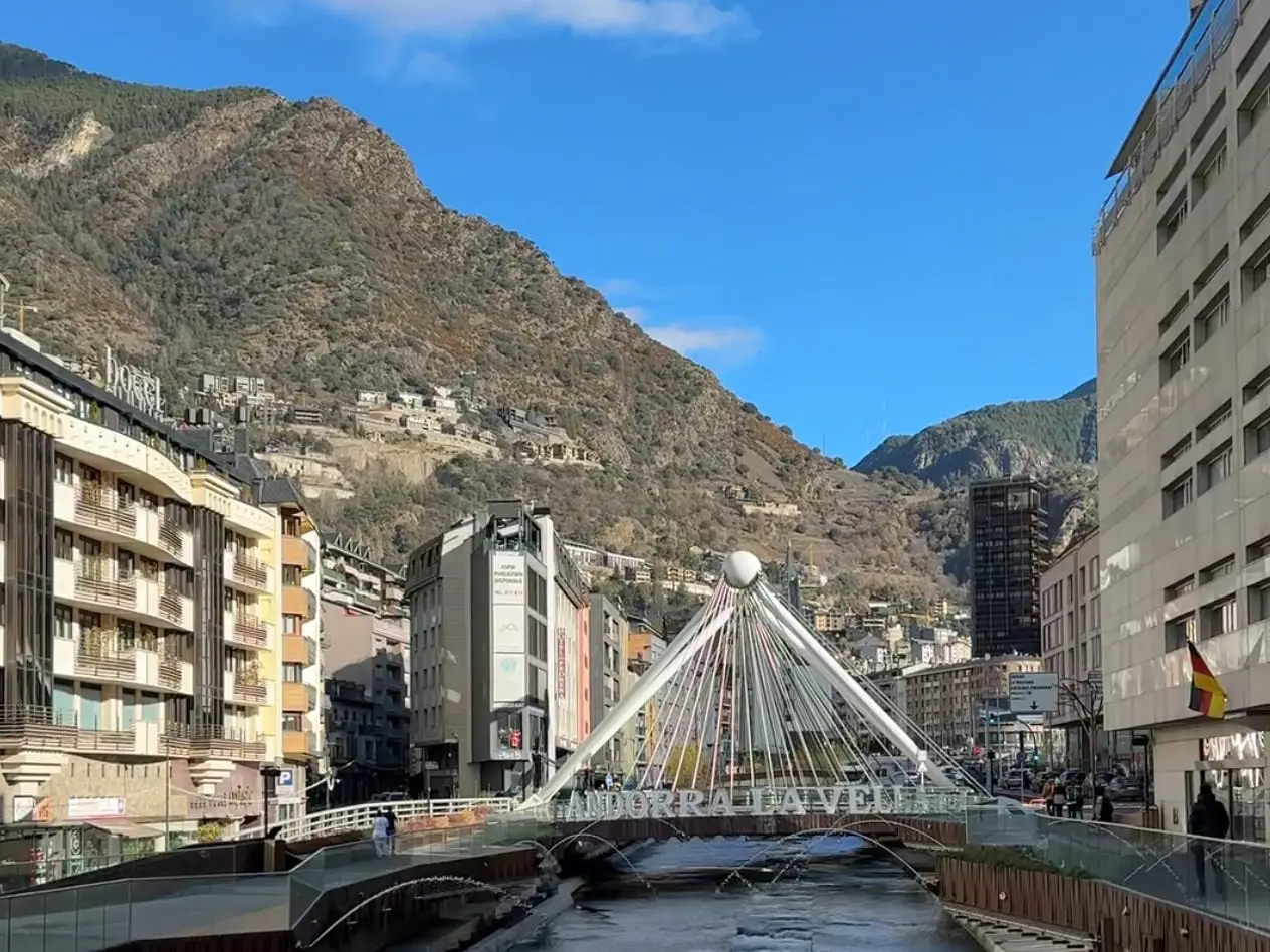 A bridge over a river with the words