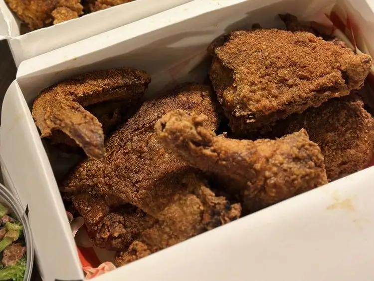 A box of spicy chicken tenders.