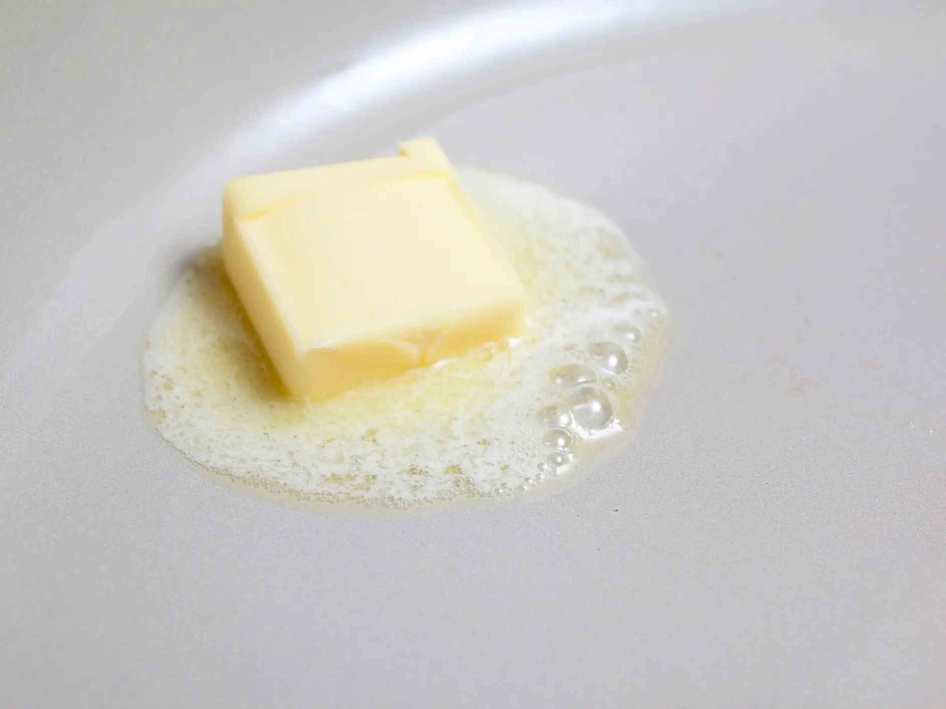 Butter melting in pan