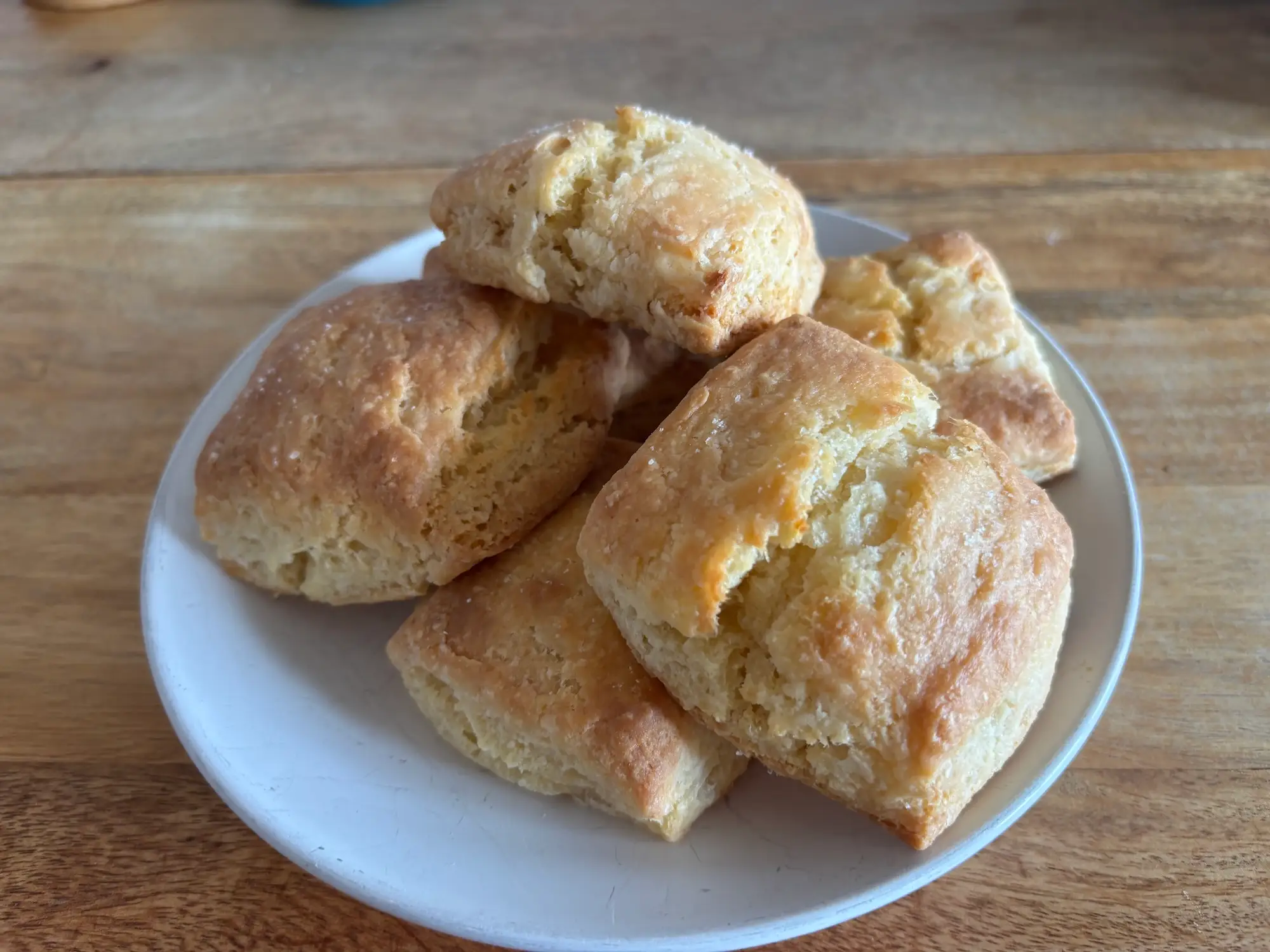 A plate full of buttermilk biscuits.