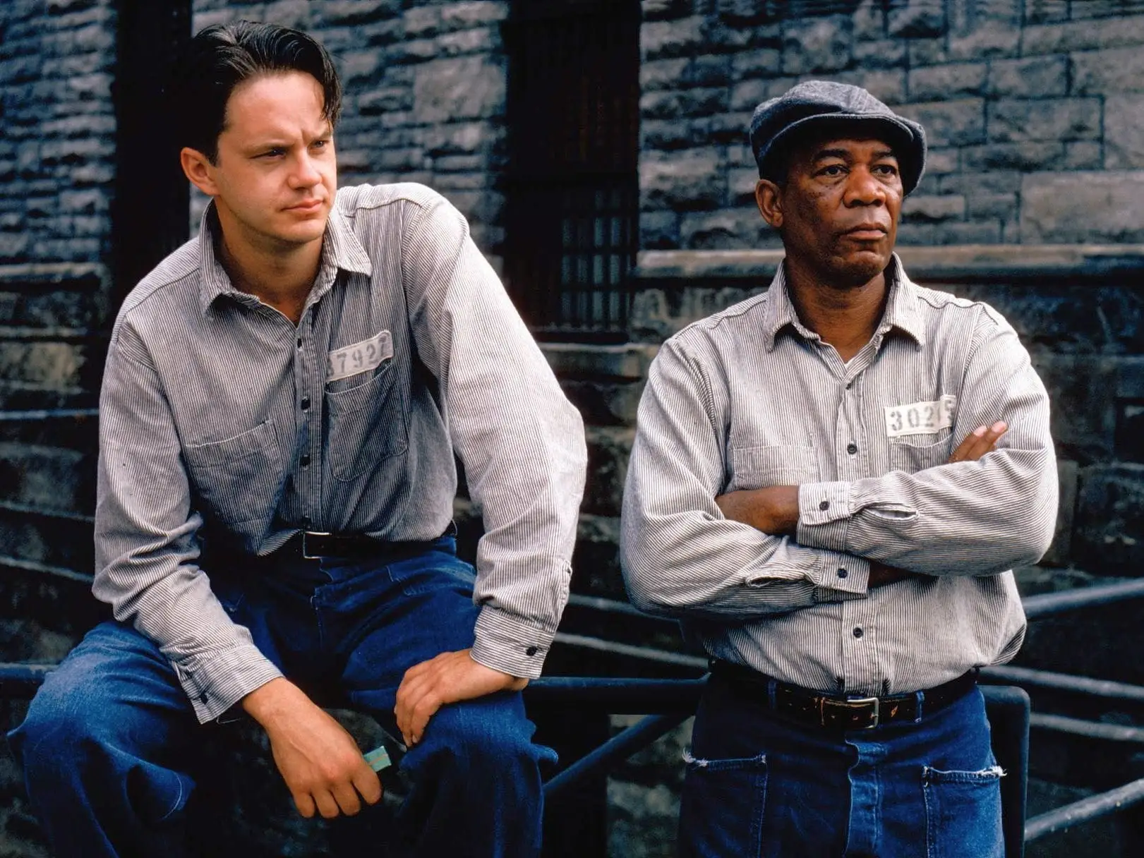 tim robbins and morgan freeman in the shawshank redemption