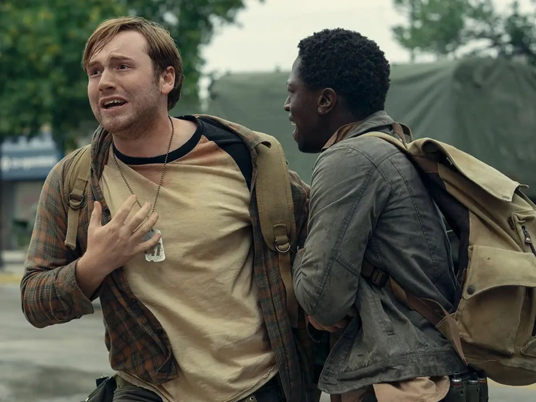 cooper hoffman and david jonsson in the long walk