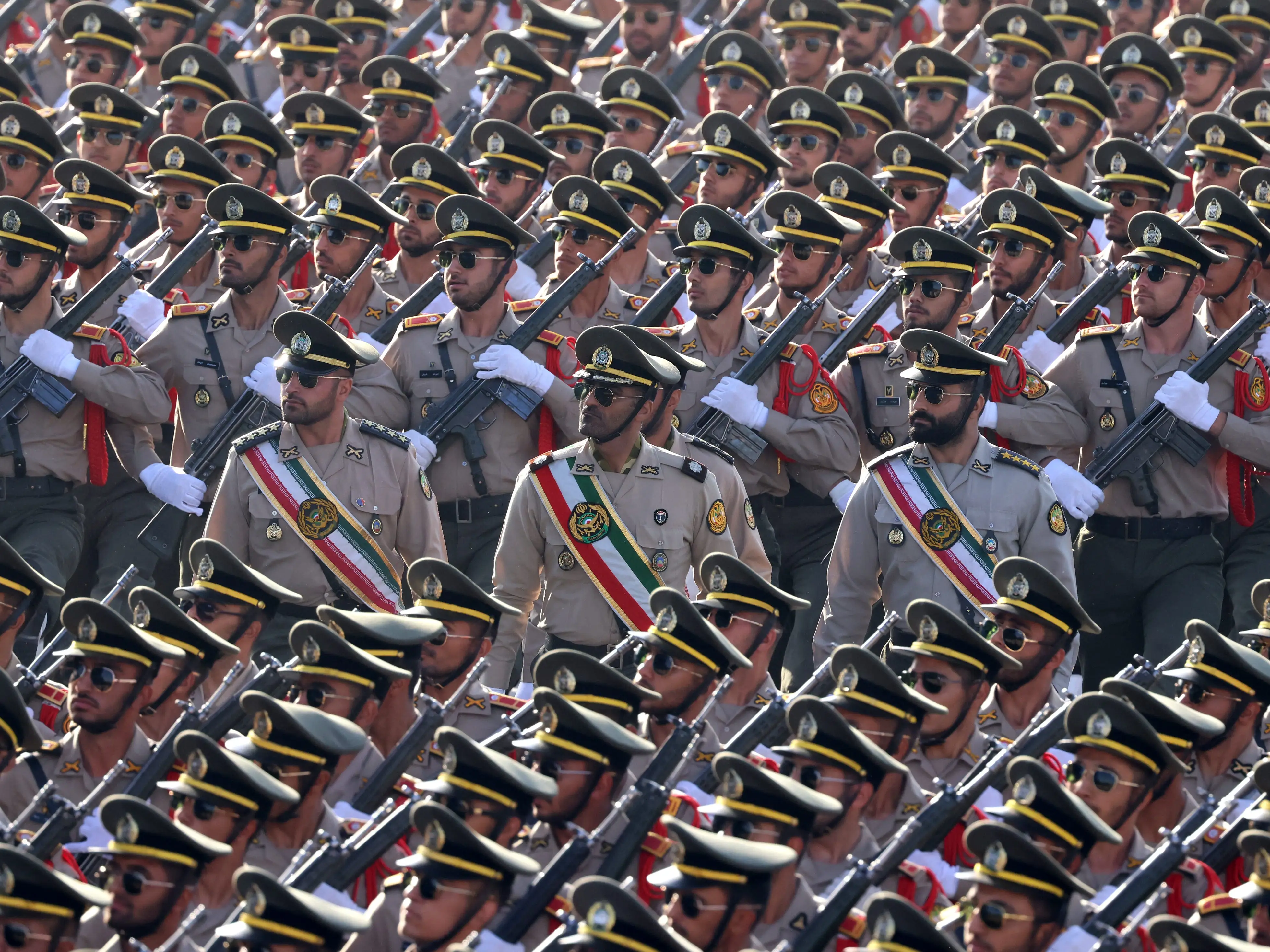 Soldiers from a unit of the Iranian army