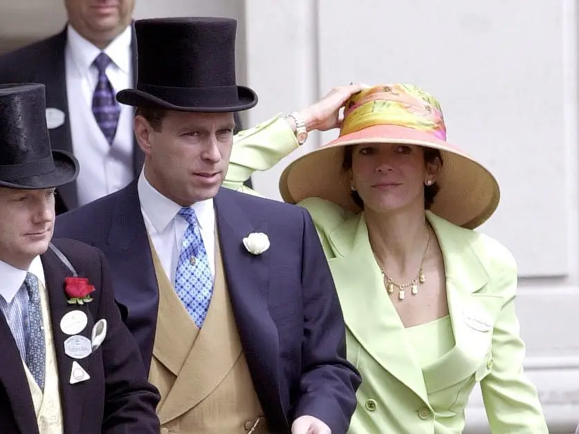 Andrew Mountbatten-Windsor and Ghislaine Maxwell at the Royal Ascot in June 2000.