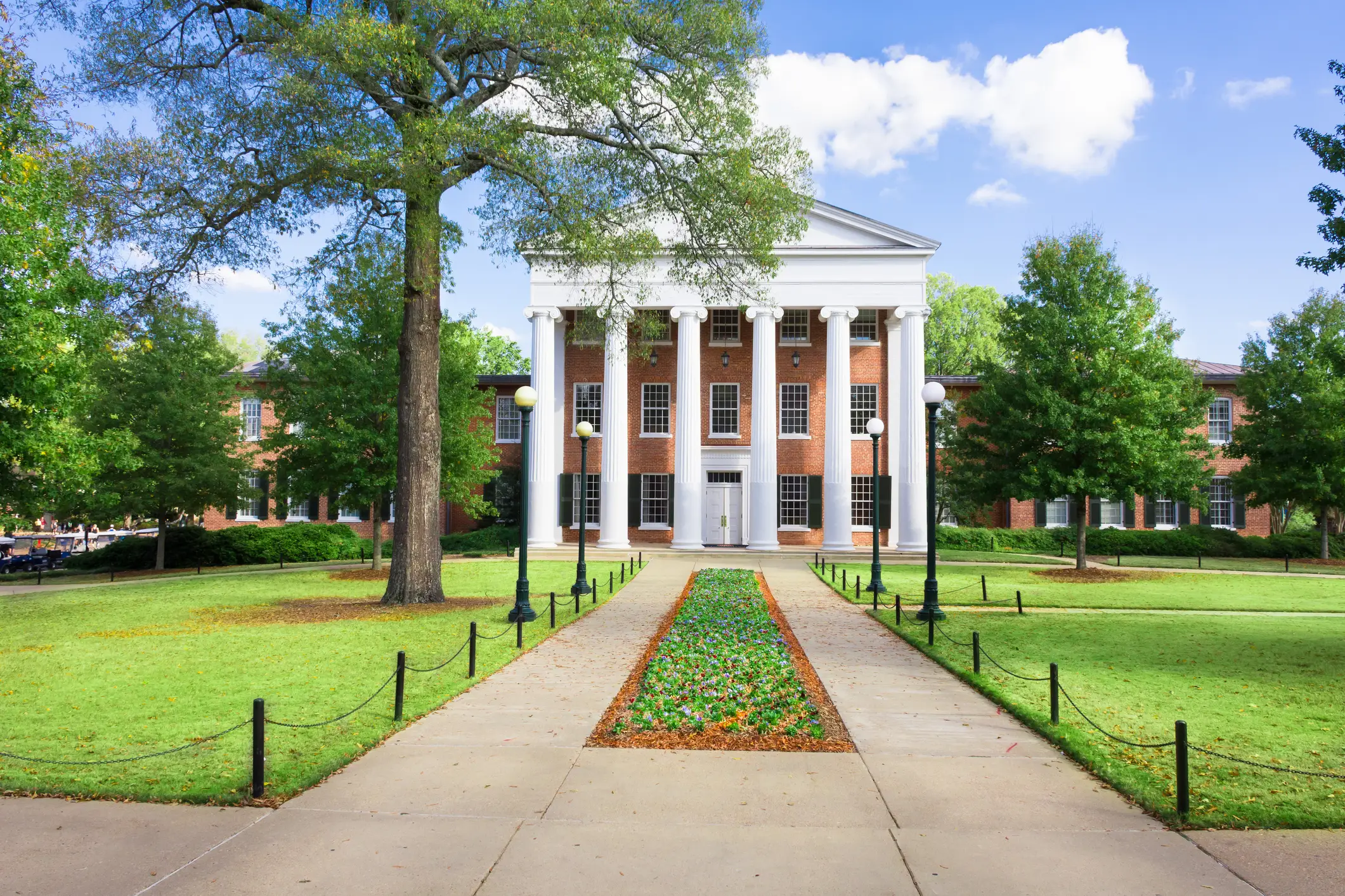 Lyceum Building at Ole Miss, showing pathway and gardens