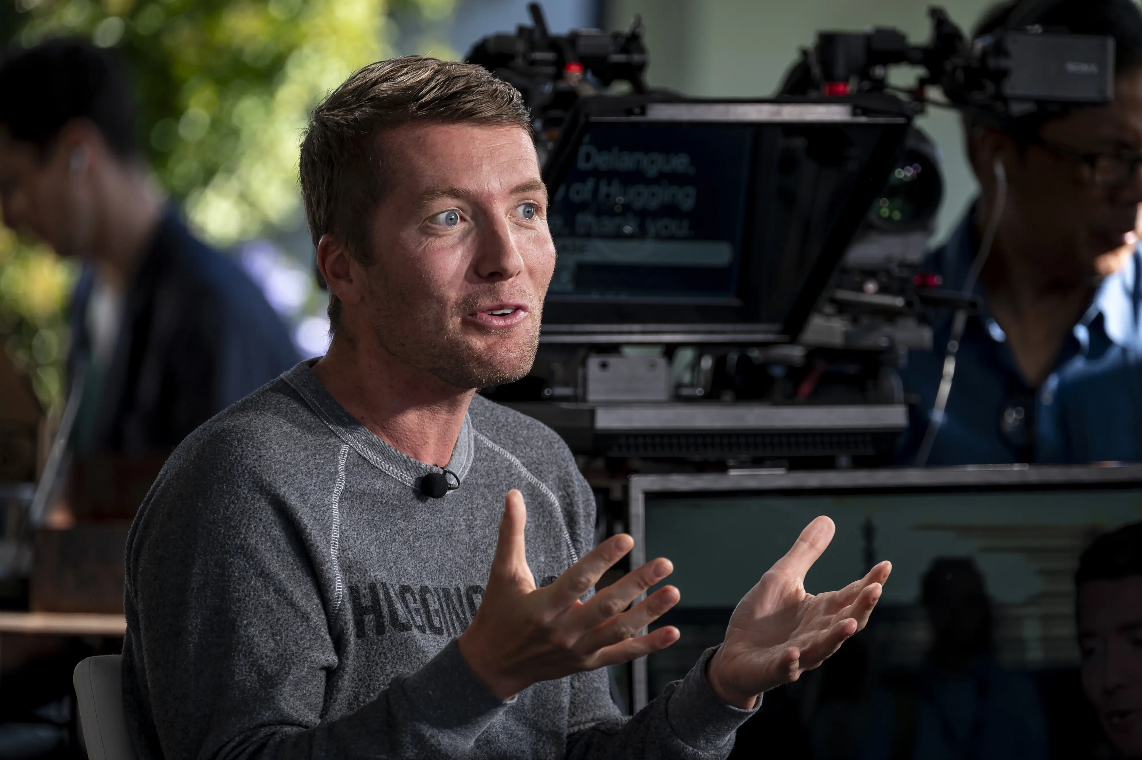 Clement Delangue speaks during an interview