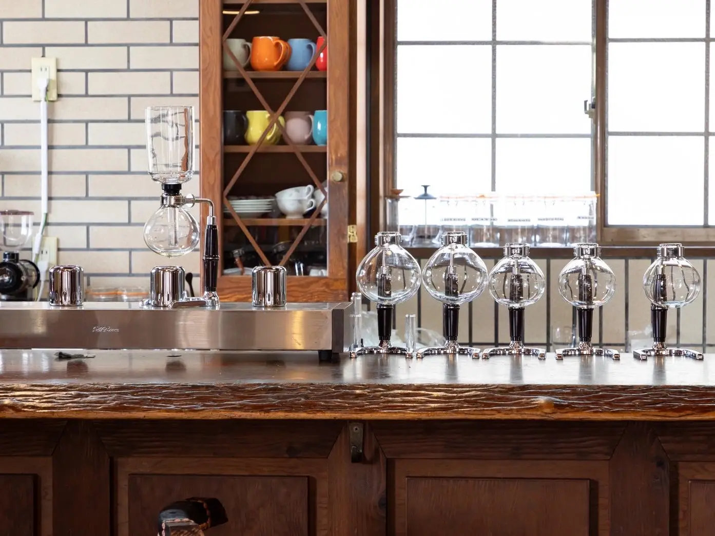 The coffee roasting equipment in the café.