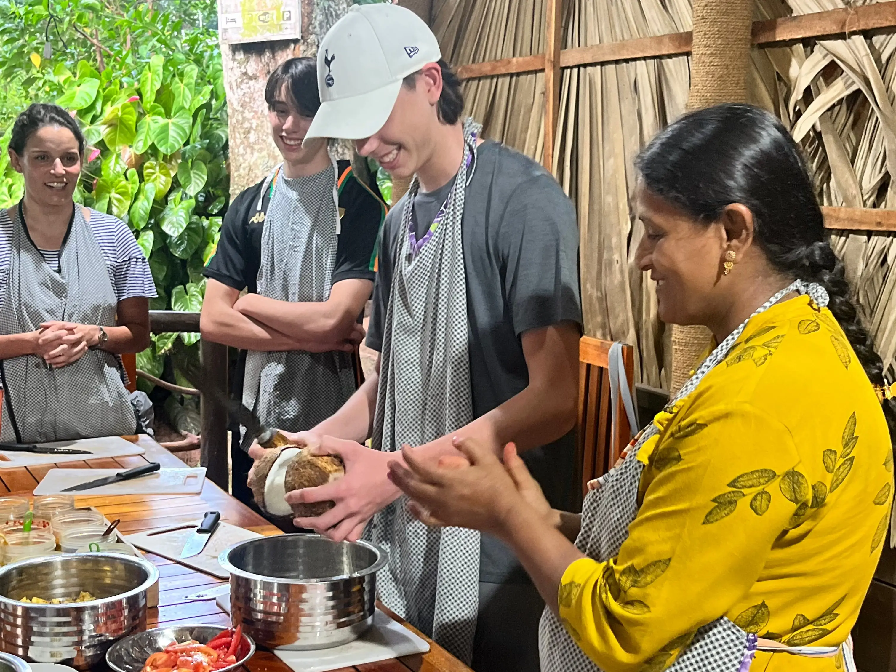 Teenagers at cooking class