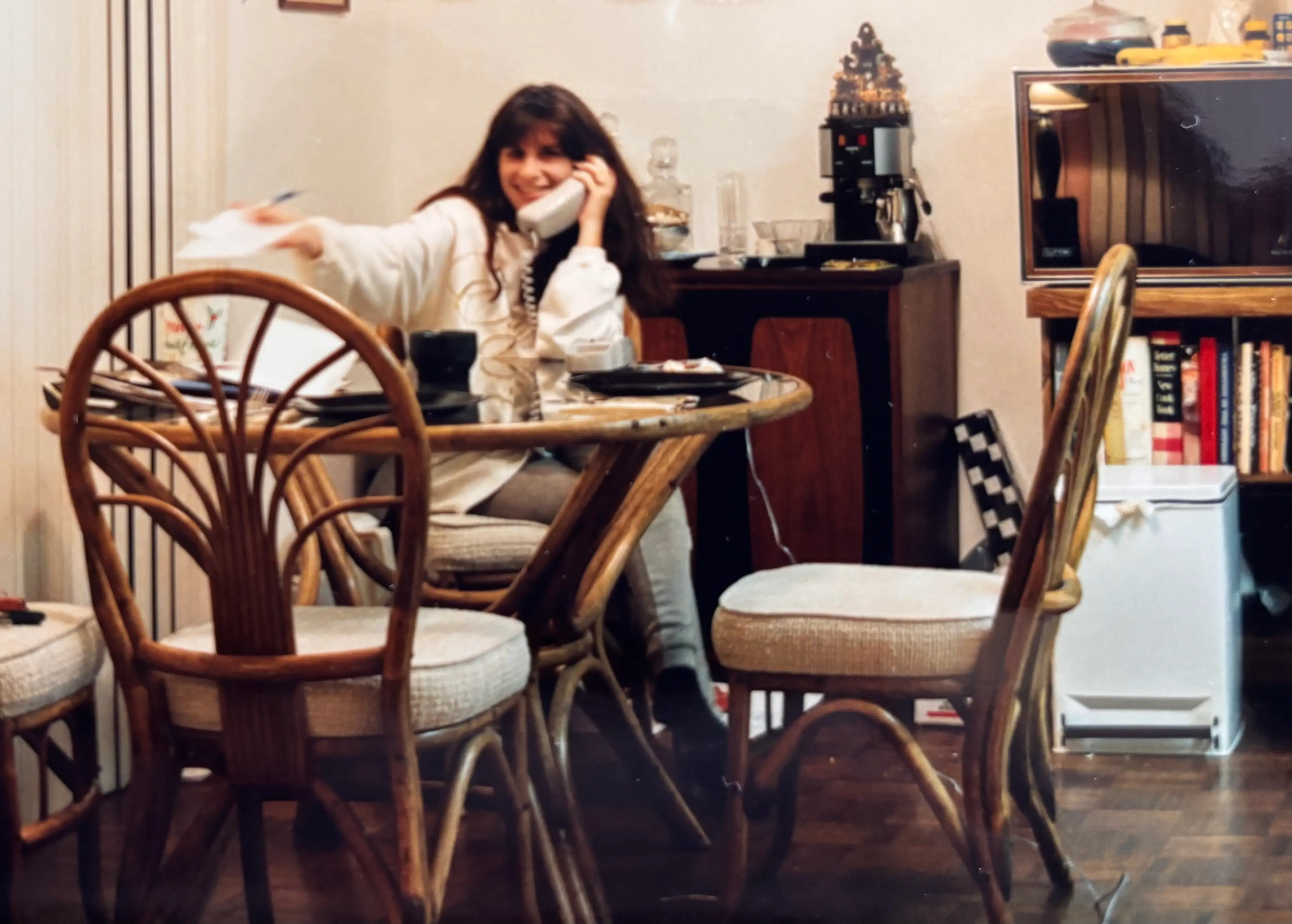 Old photo of woman on the phone