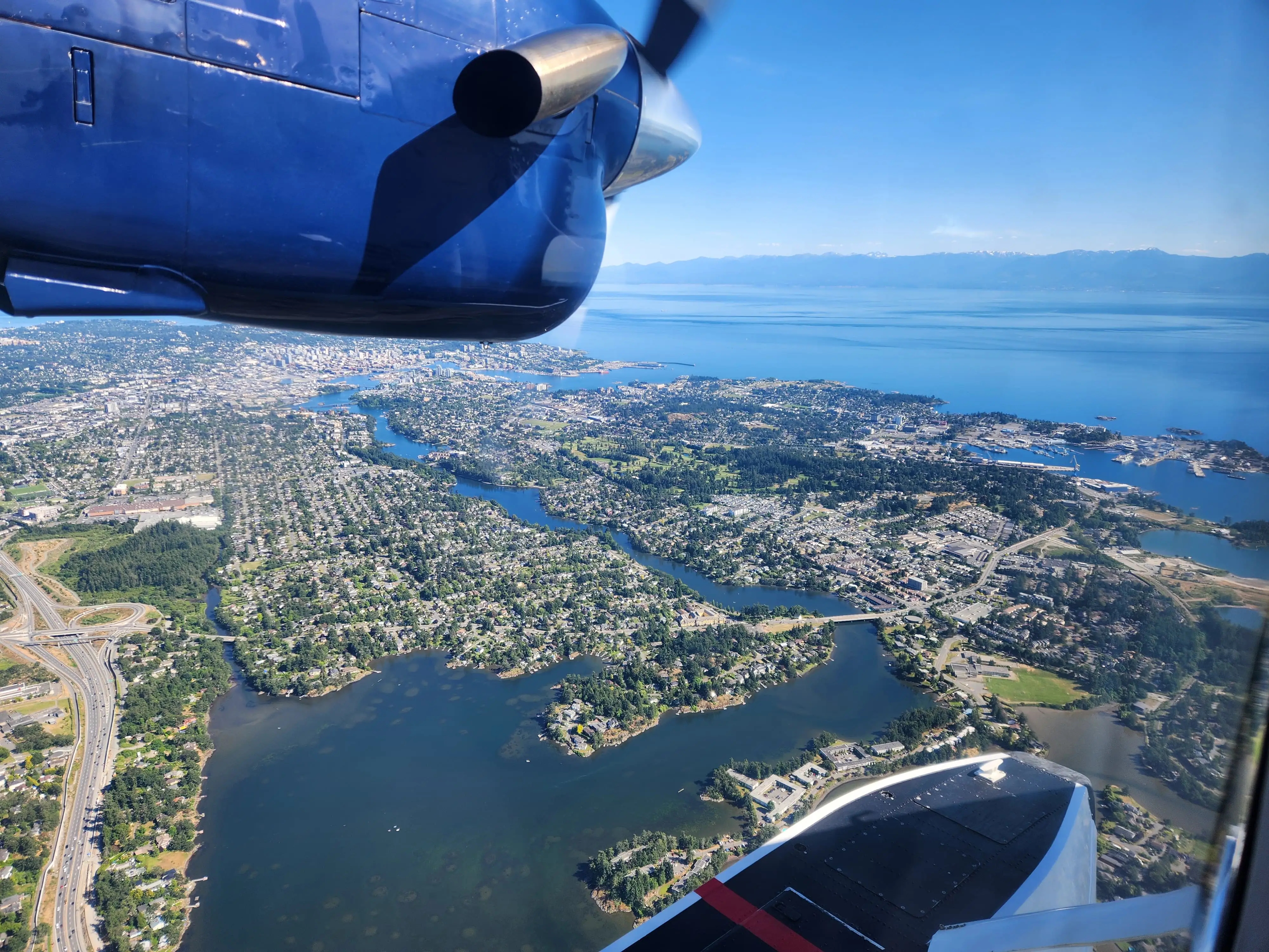 view out the window of a seaplane