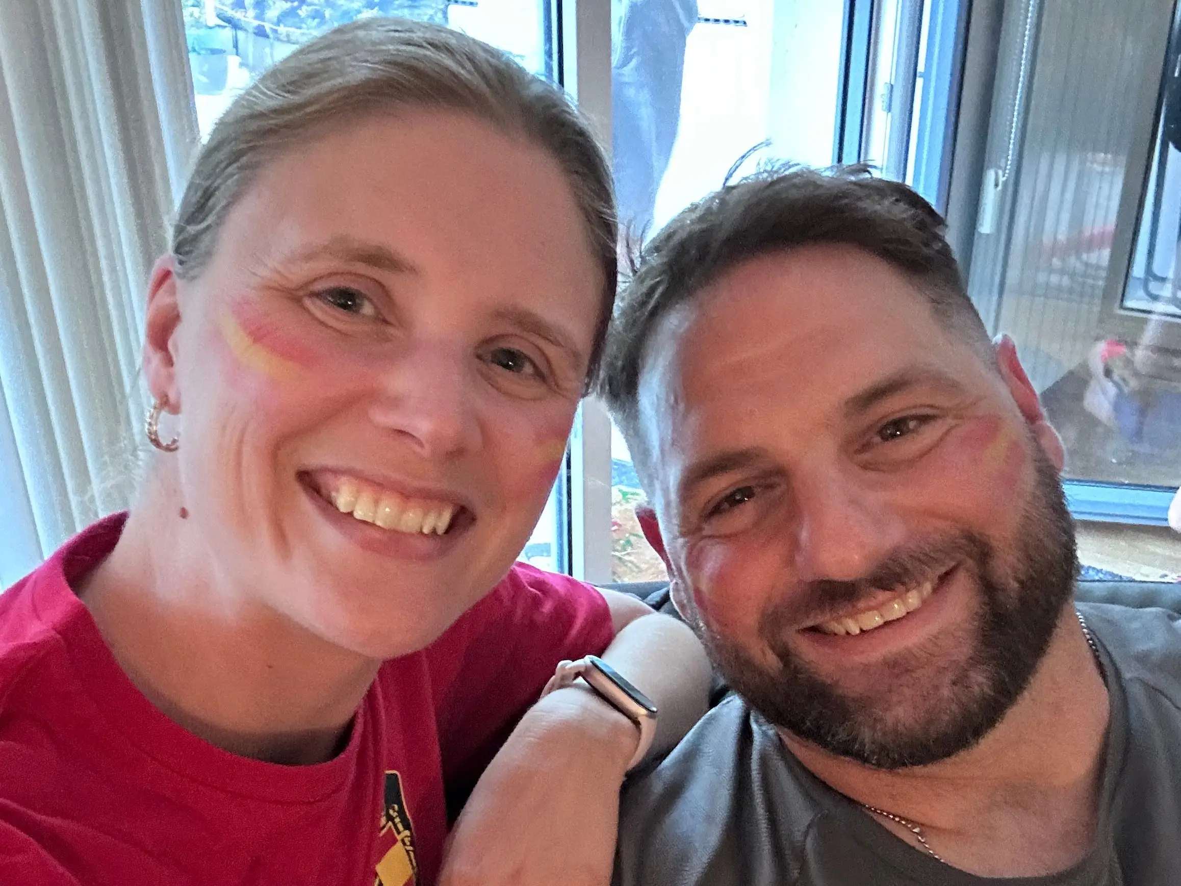 Couple posing for photo