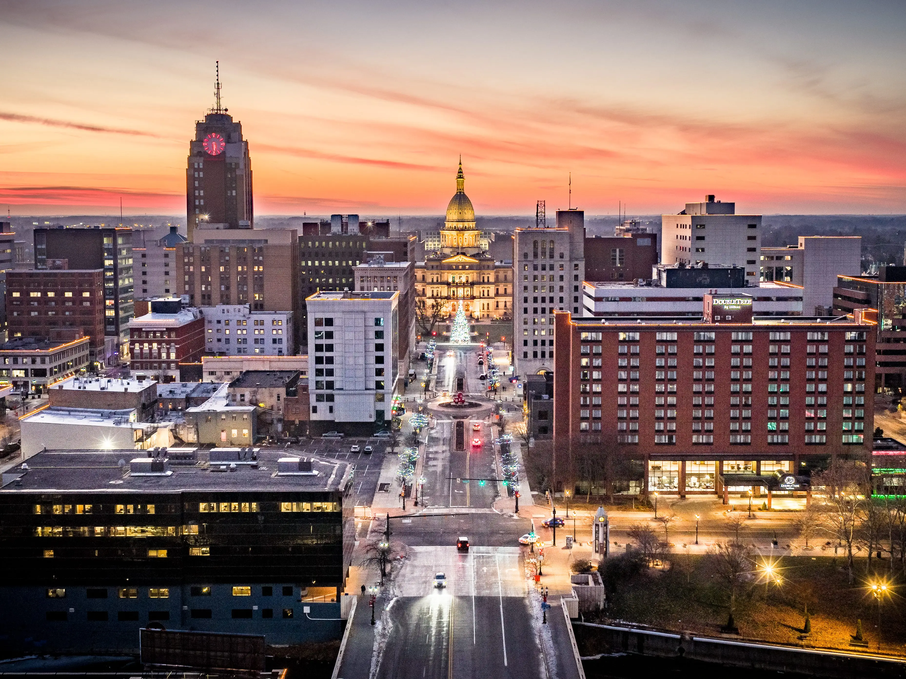 Downtown Lansing Michigan Capital Skyline