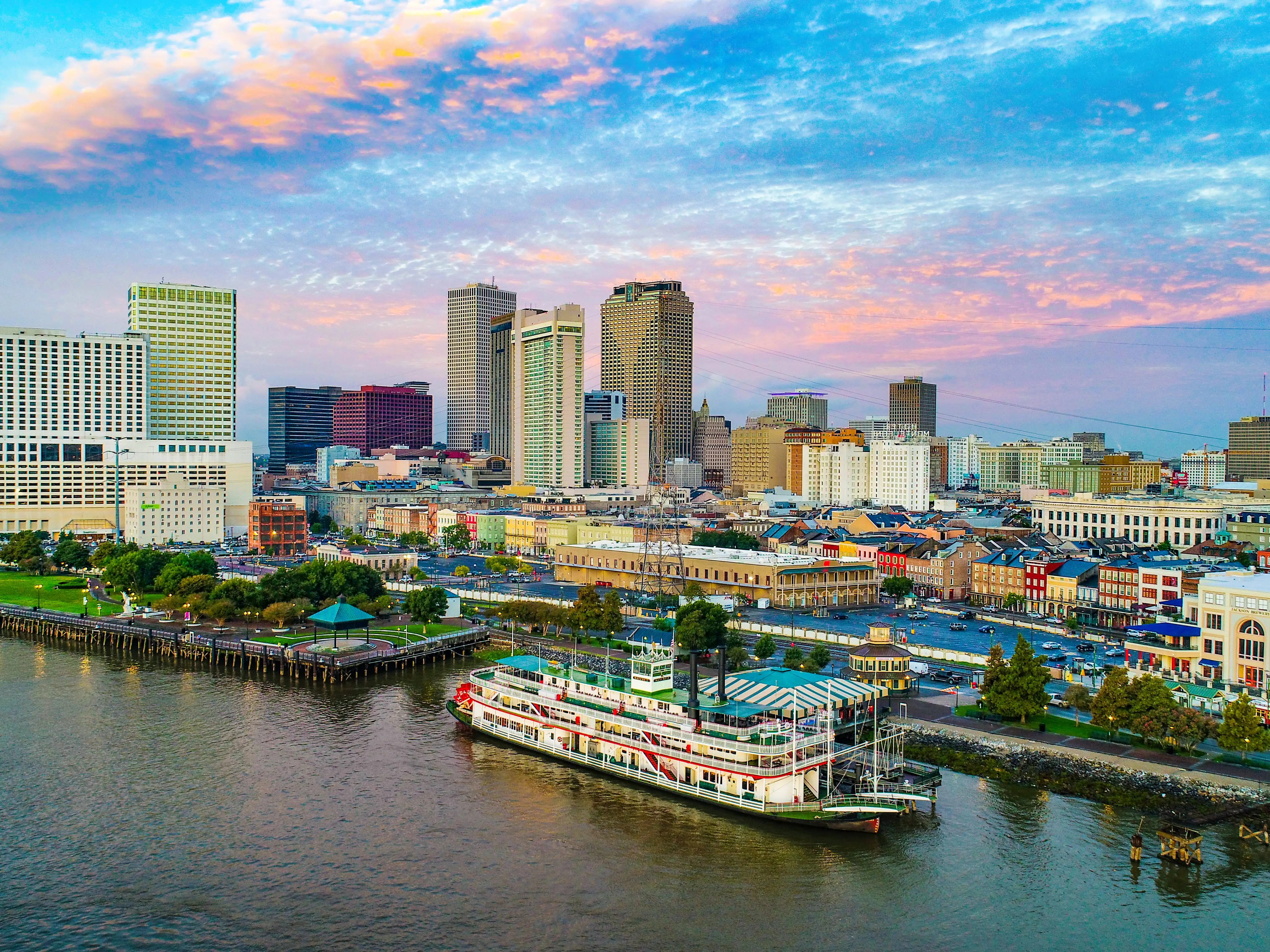 New Orleans, Louisiana, USA Downtown Skyline Aerial