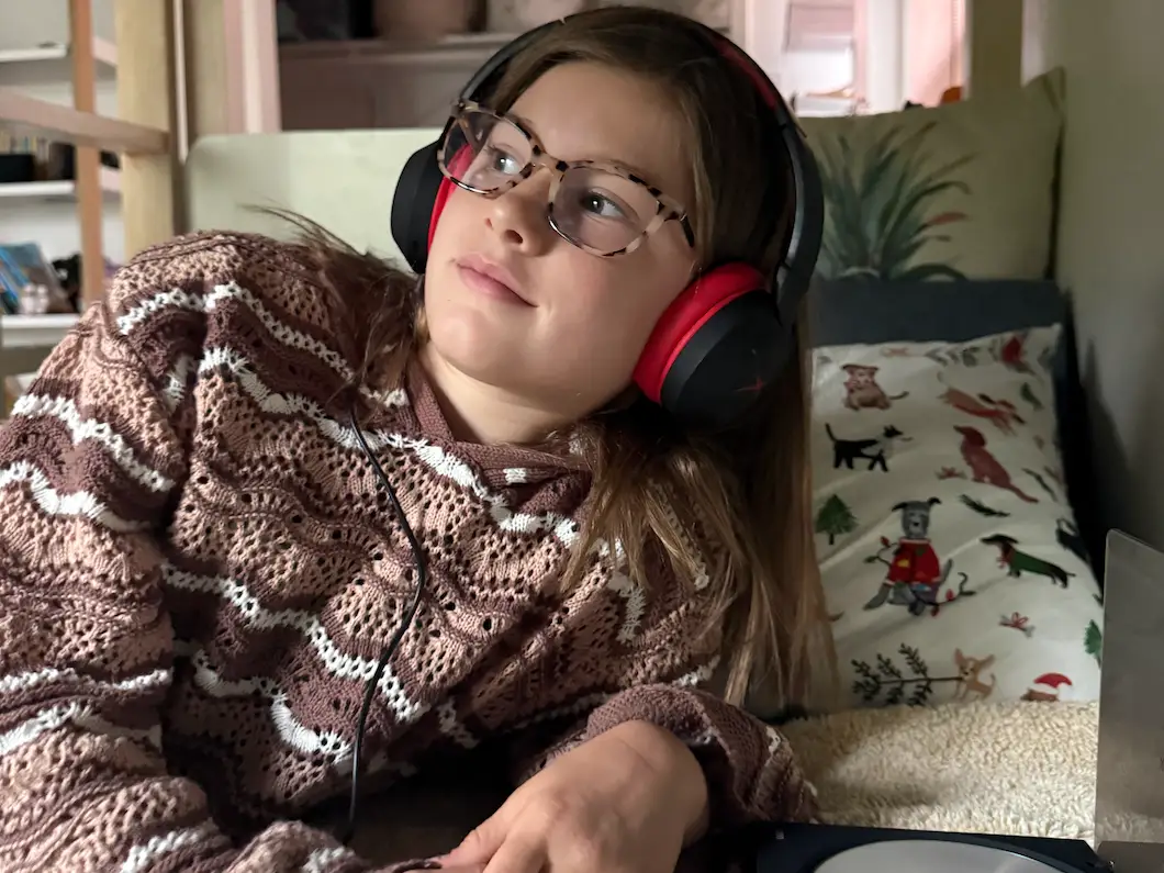 Girl listening to CD