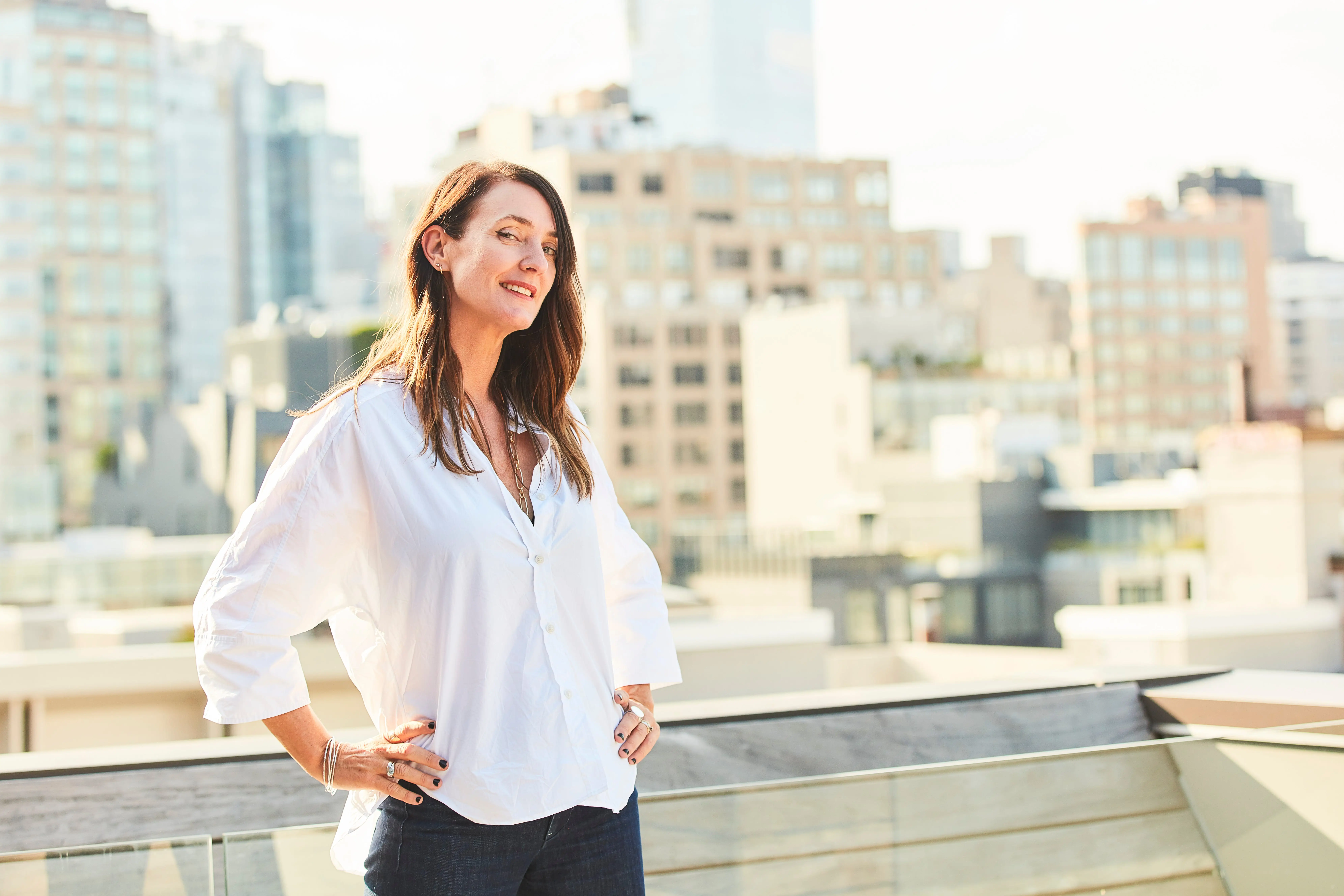 Woman smiling in NYC