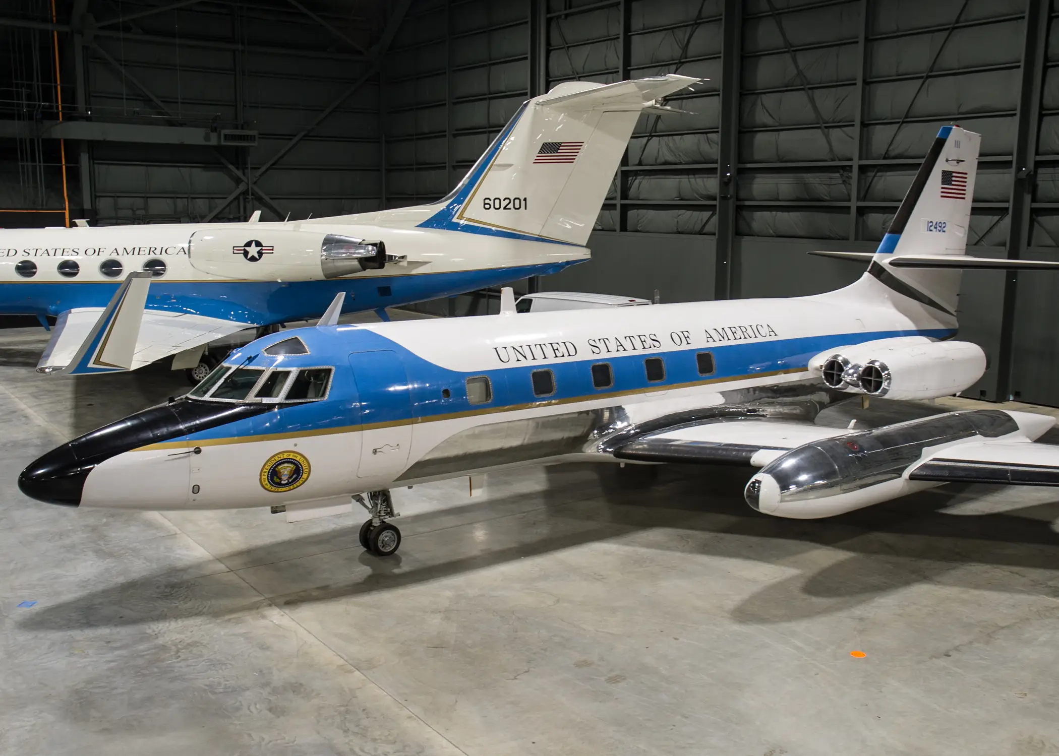 A Lockheed VC-140B JetStar.