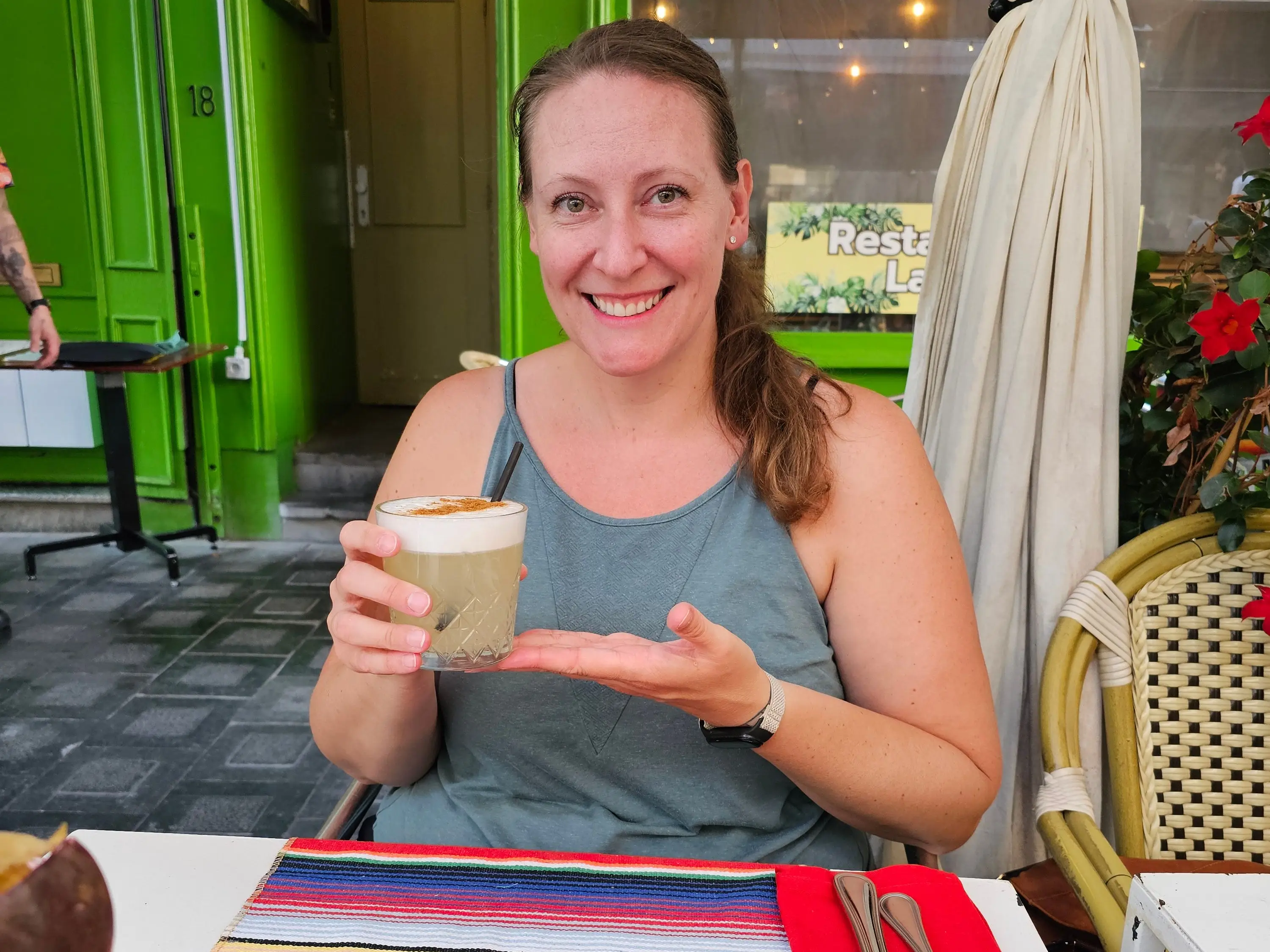 Woman holding drink