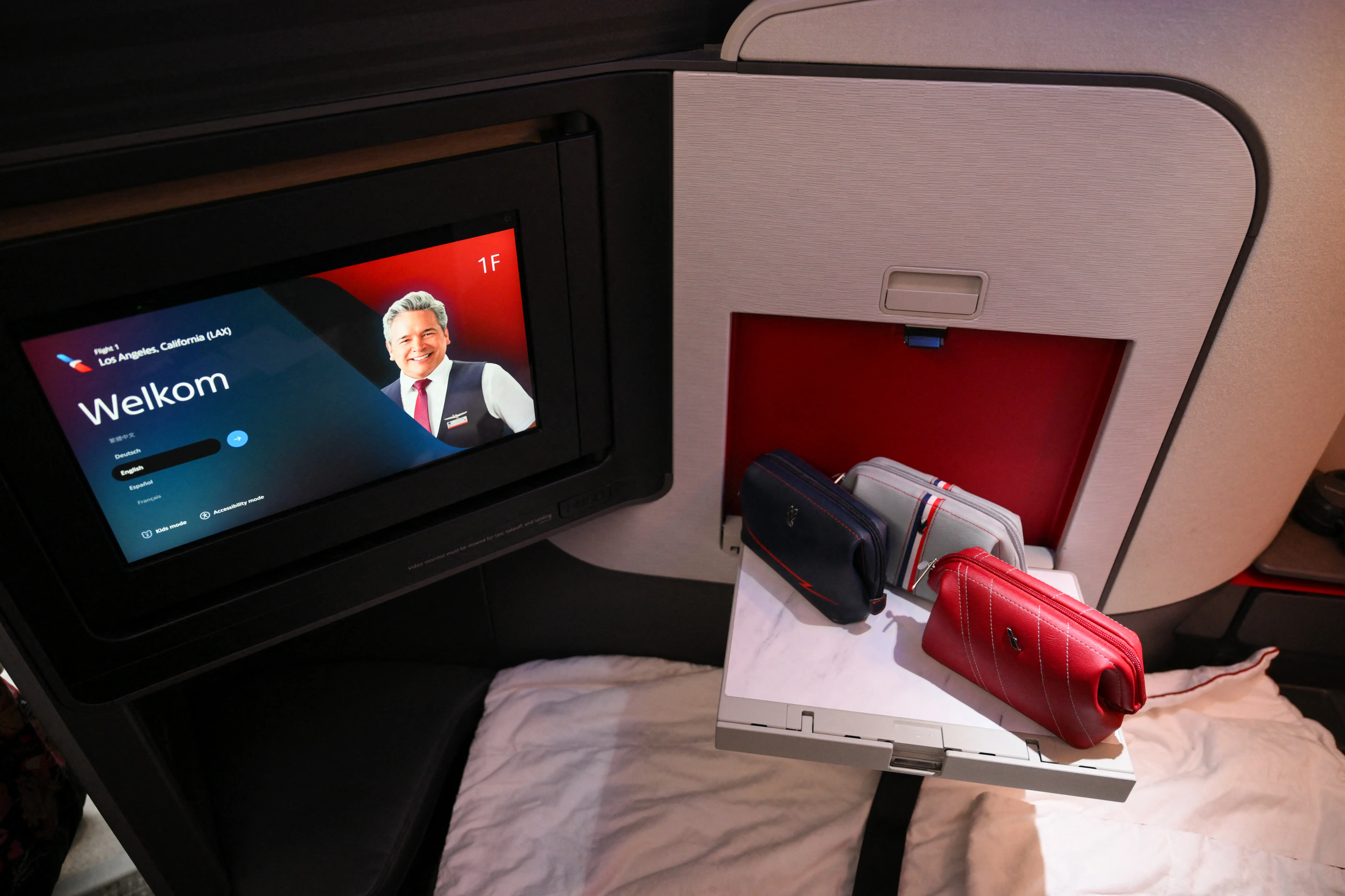 Amenity kits on AA's XLR plane.