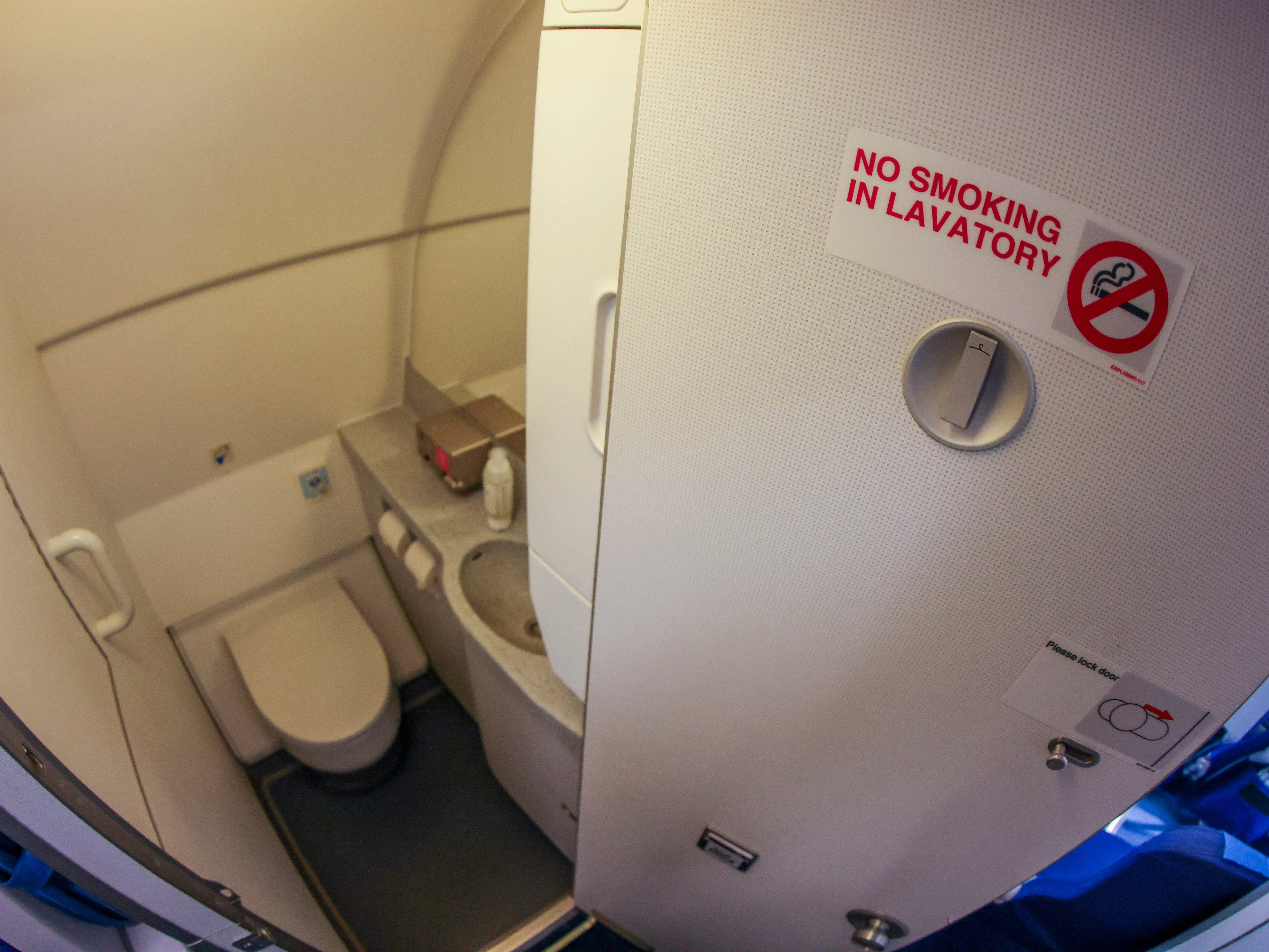 An airplane bathroom.