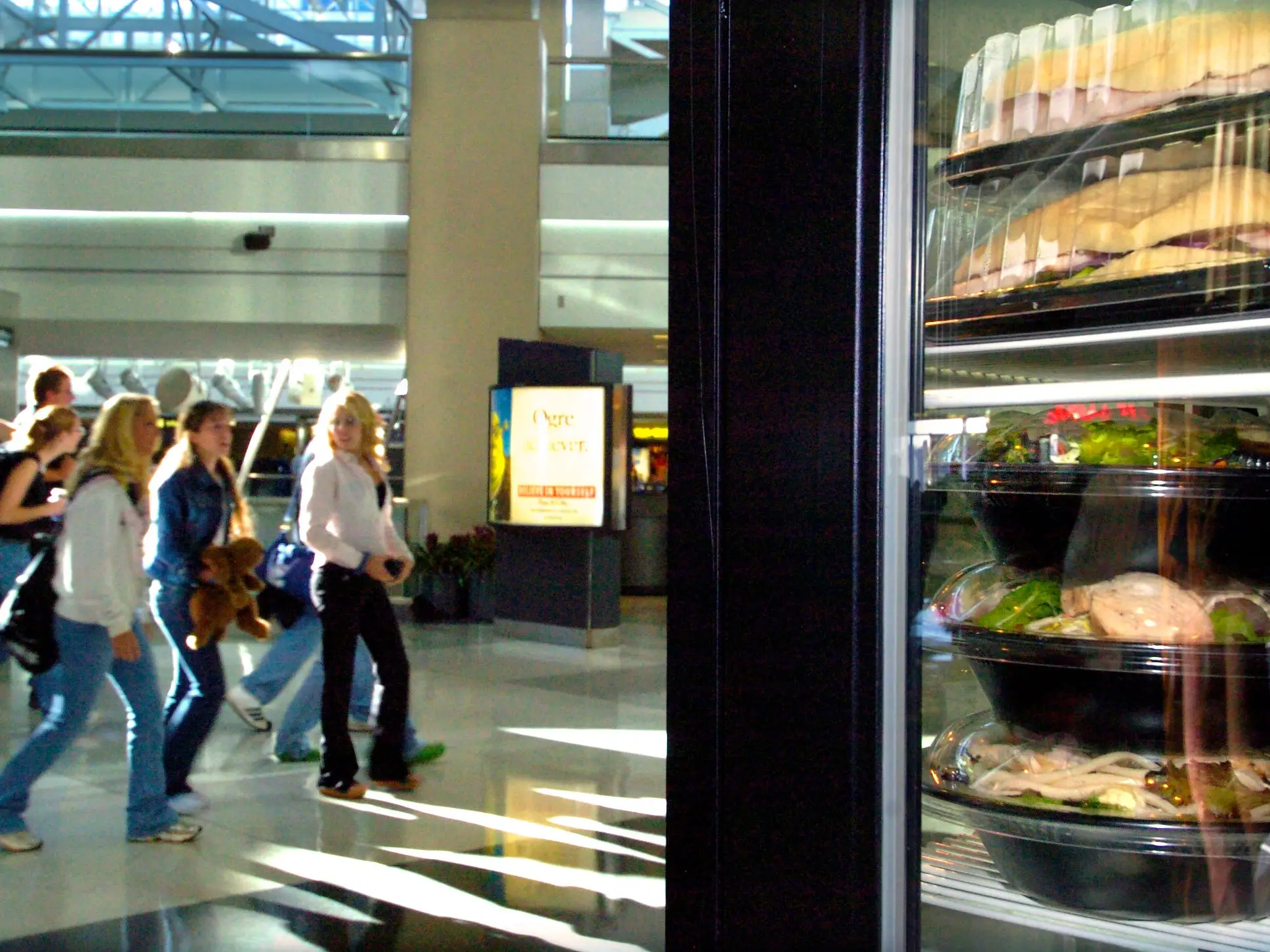 Grab and go snacks in an airport.