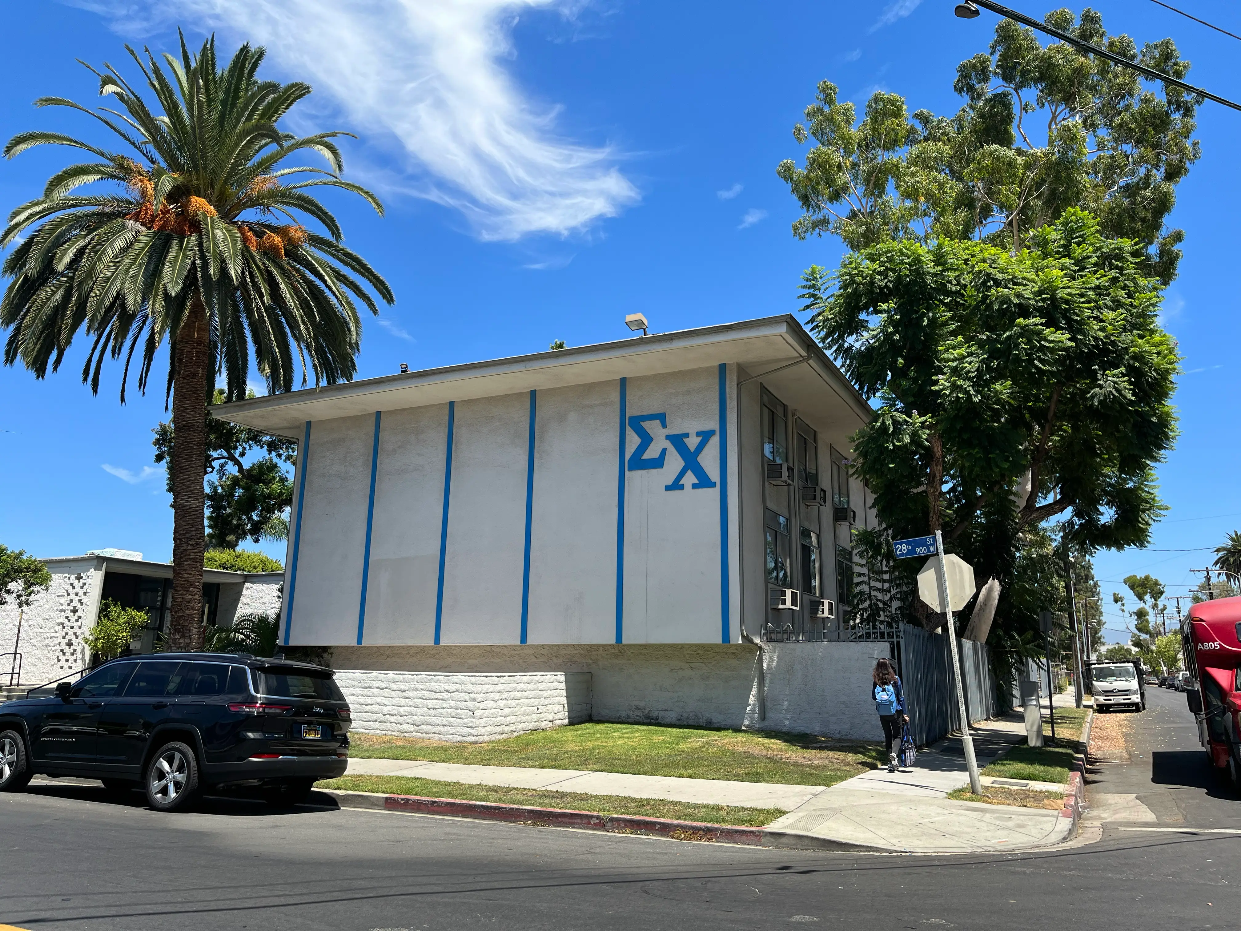 Sigma Chi fraternity house at 907 W 28th Street, Los Angeles, CA on Aug 12, 2022.