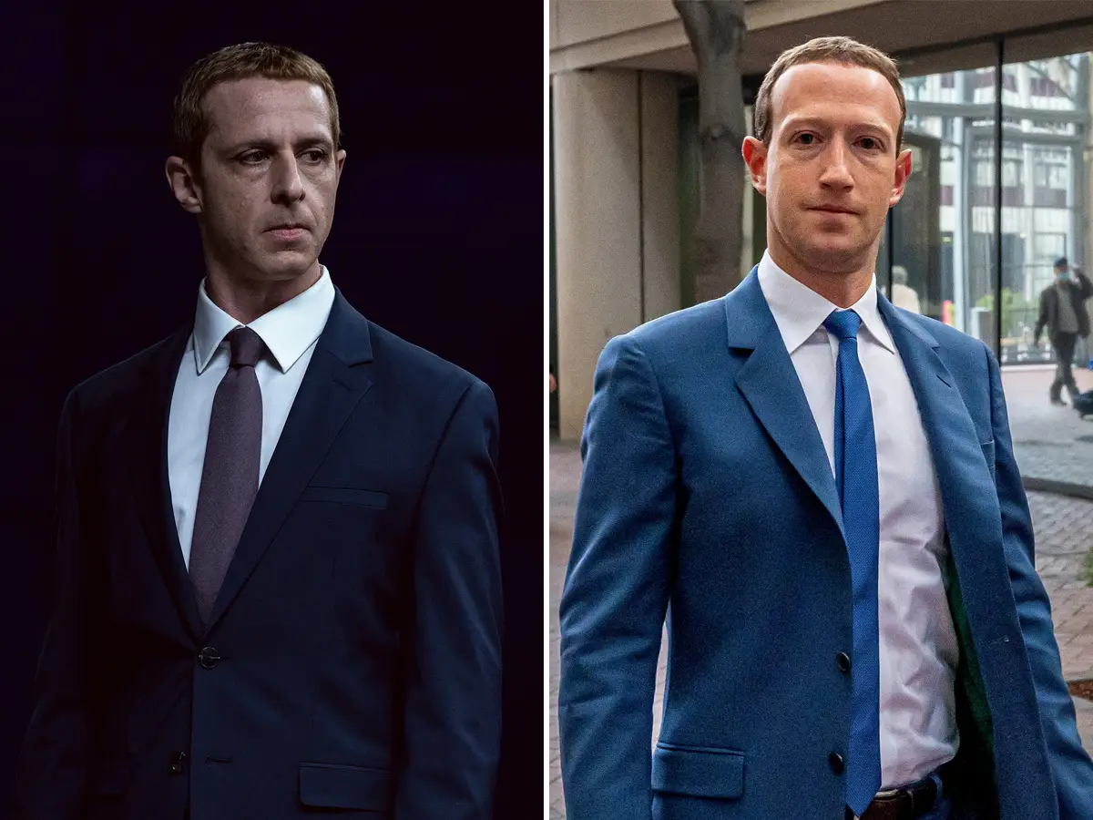 Jeremy Strong plays Mark Zuckerberg in 