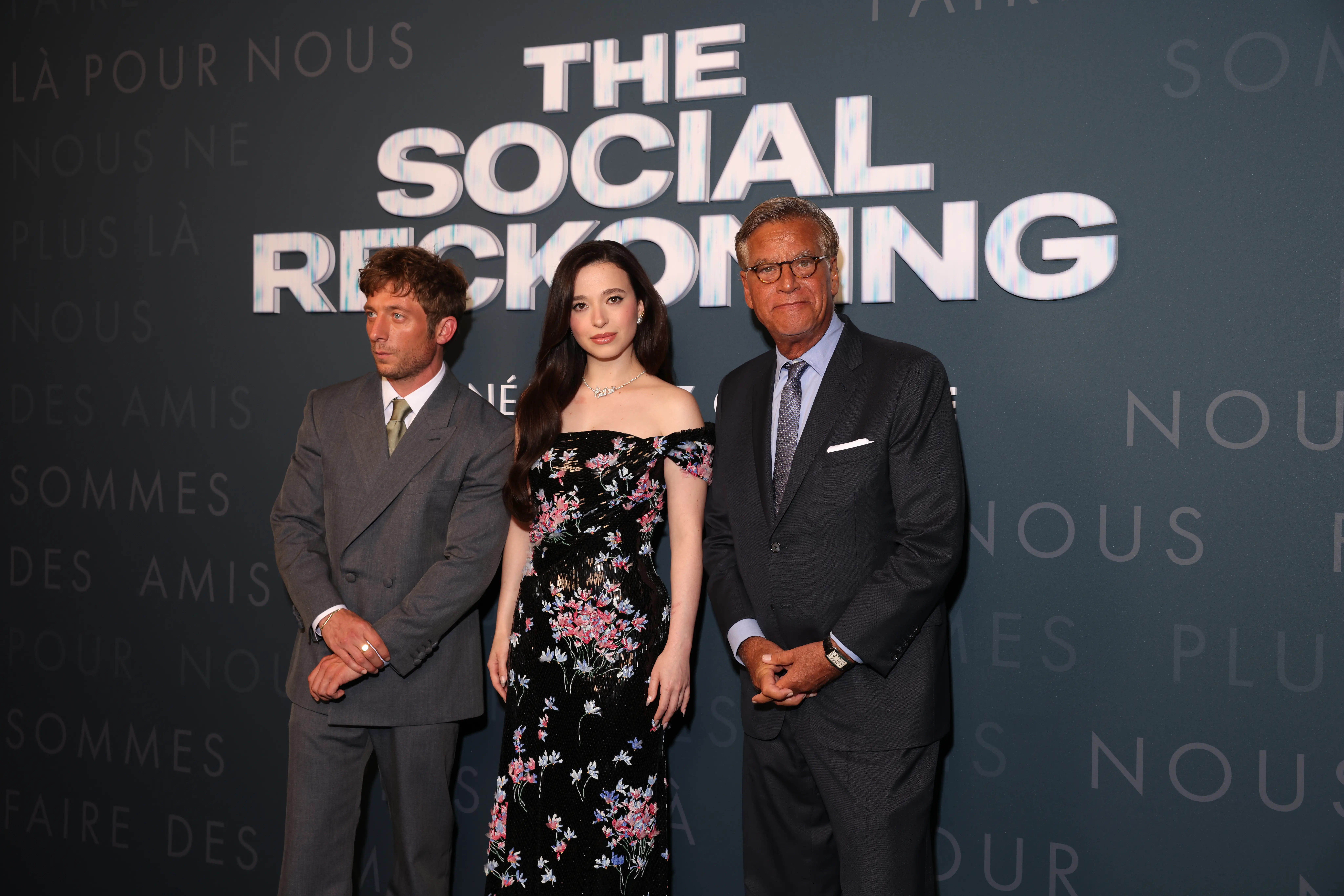Jeremy Allen White, Mikey Madison, and Aaron Sorkin attend the Paris premiere of 