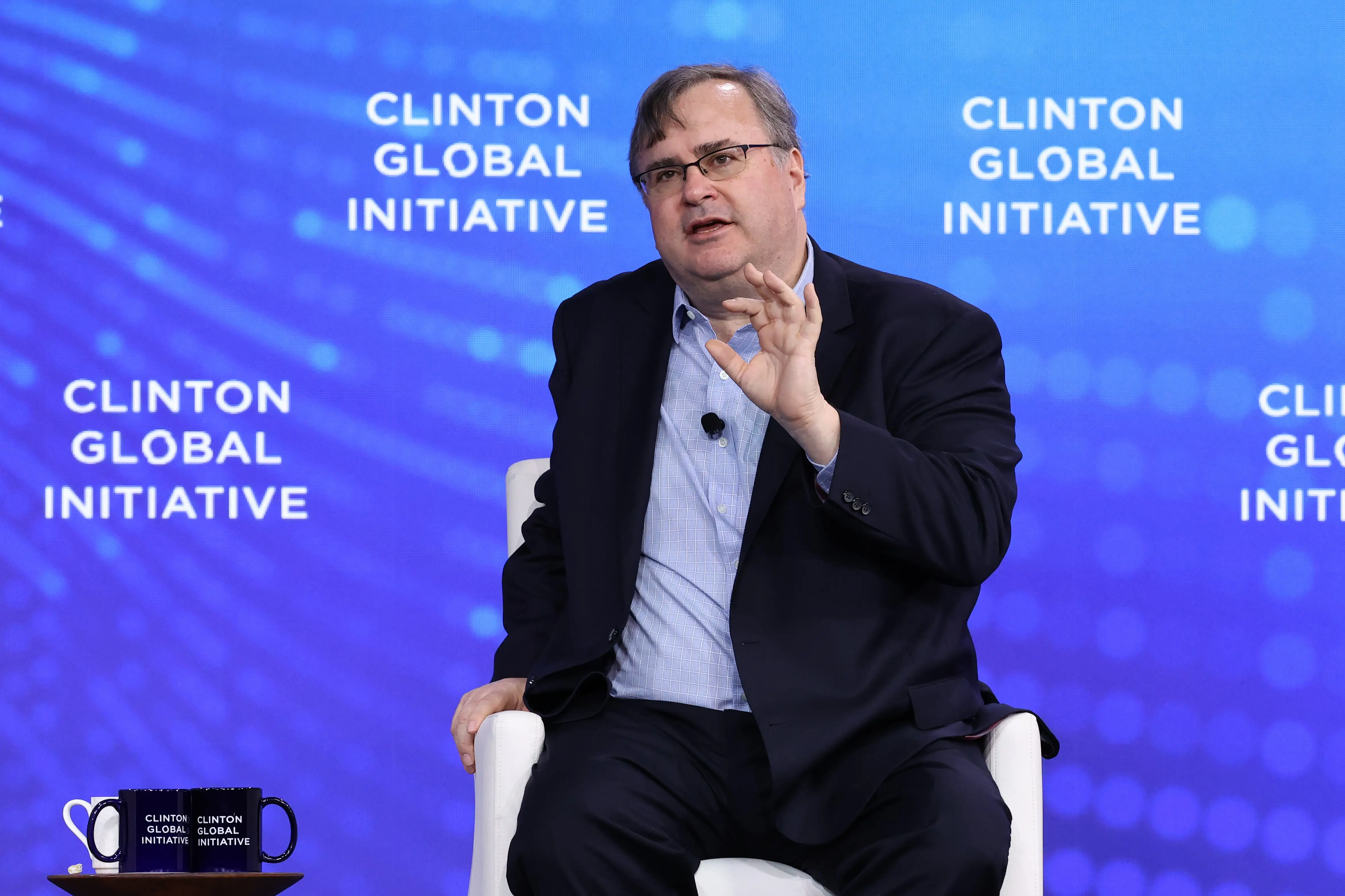 Reid Hoffman speaks onstage during the Clinton Global Initiative 2026 Annual Meeting at New York Hilton Midtown on September 23, 2026 in New York City.