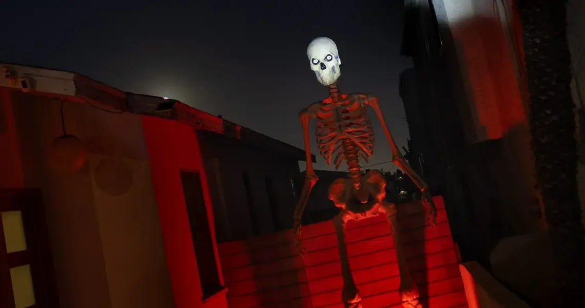 Americans’ love of oversized Halloween skeletons is still going strong