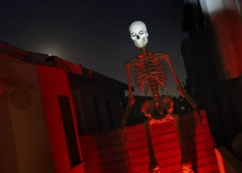 Americans’ love of oversized Halloween skeletons is still going strong