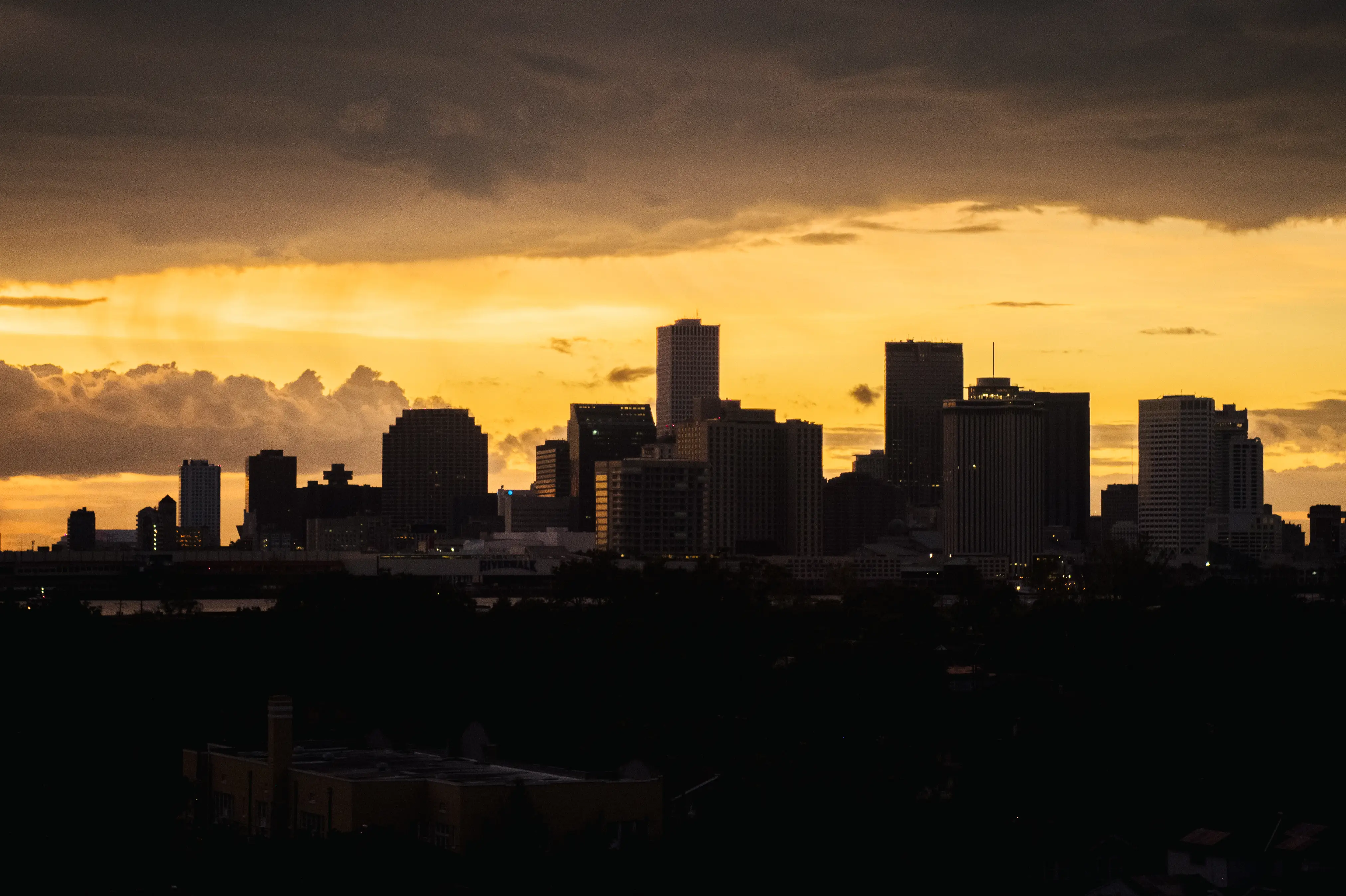 A city skyline.