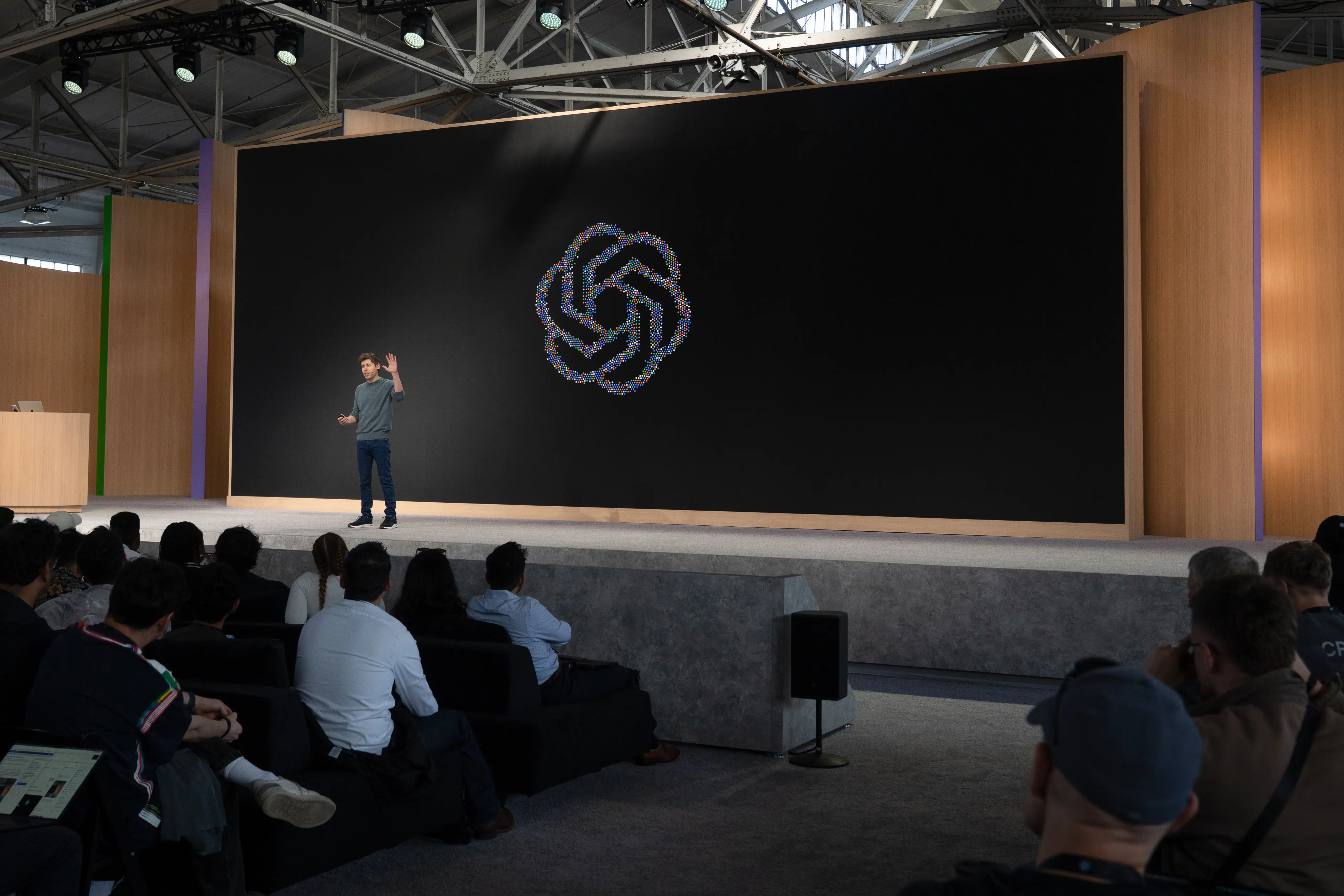 Sam Altman, chief executive officer and co-founder of OpenAI Inc., speaks during OpenAI DevDay in San Francisco.