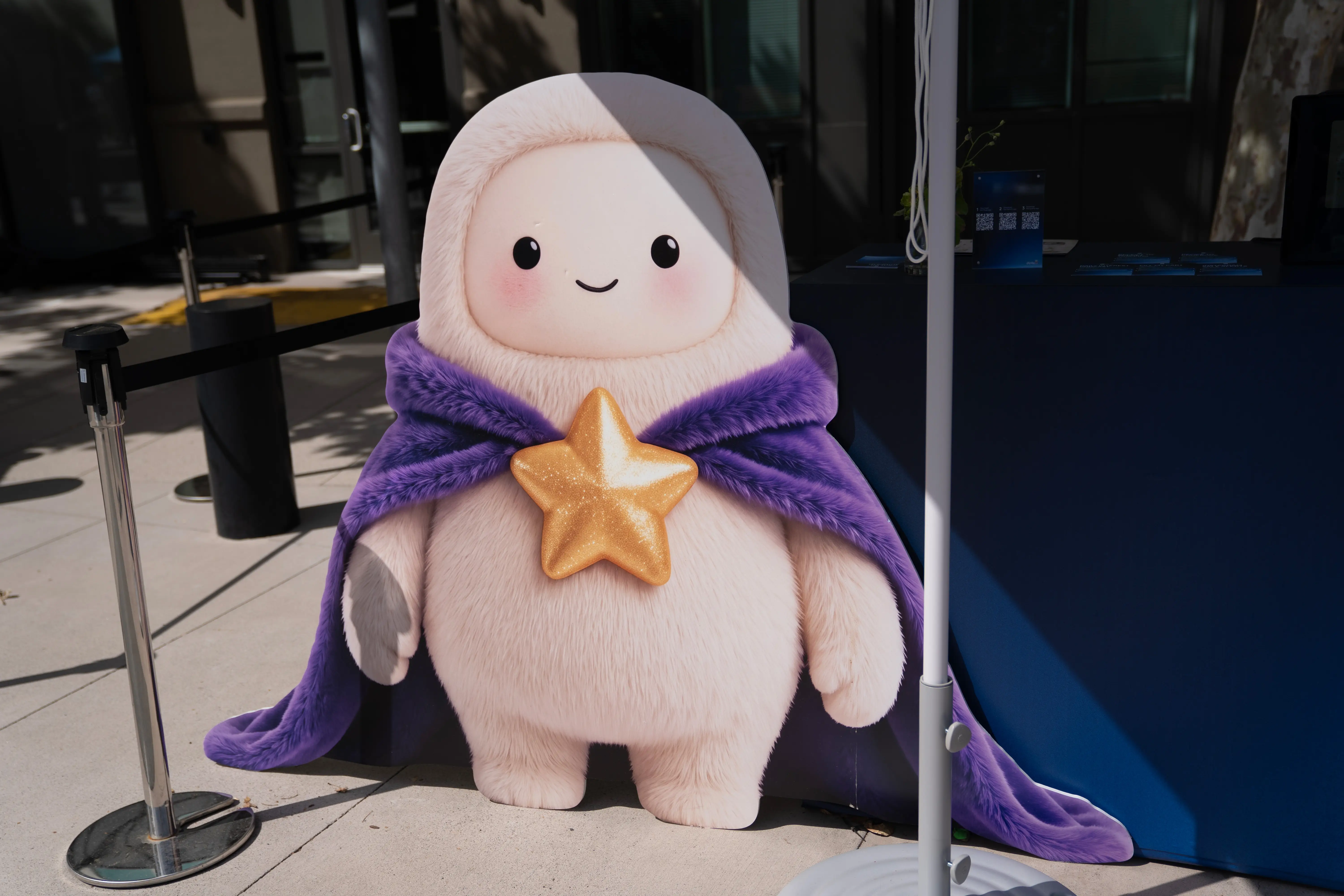 A cardboard cutout of Jolly, the mascot for the Muse AI agent, during the Meta Connect event in Menlo Park, California, US, on Thursday, Sept. 24, 2026.