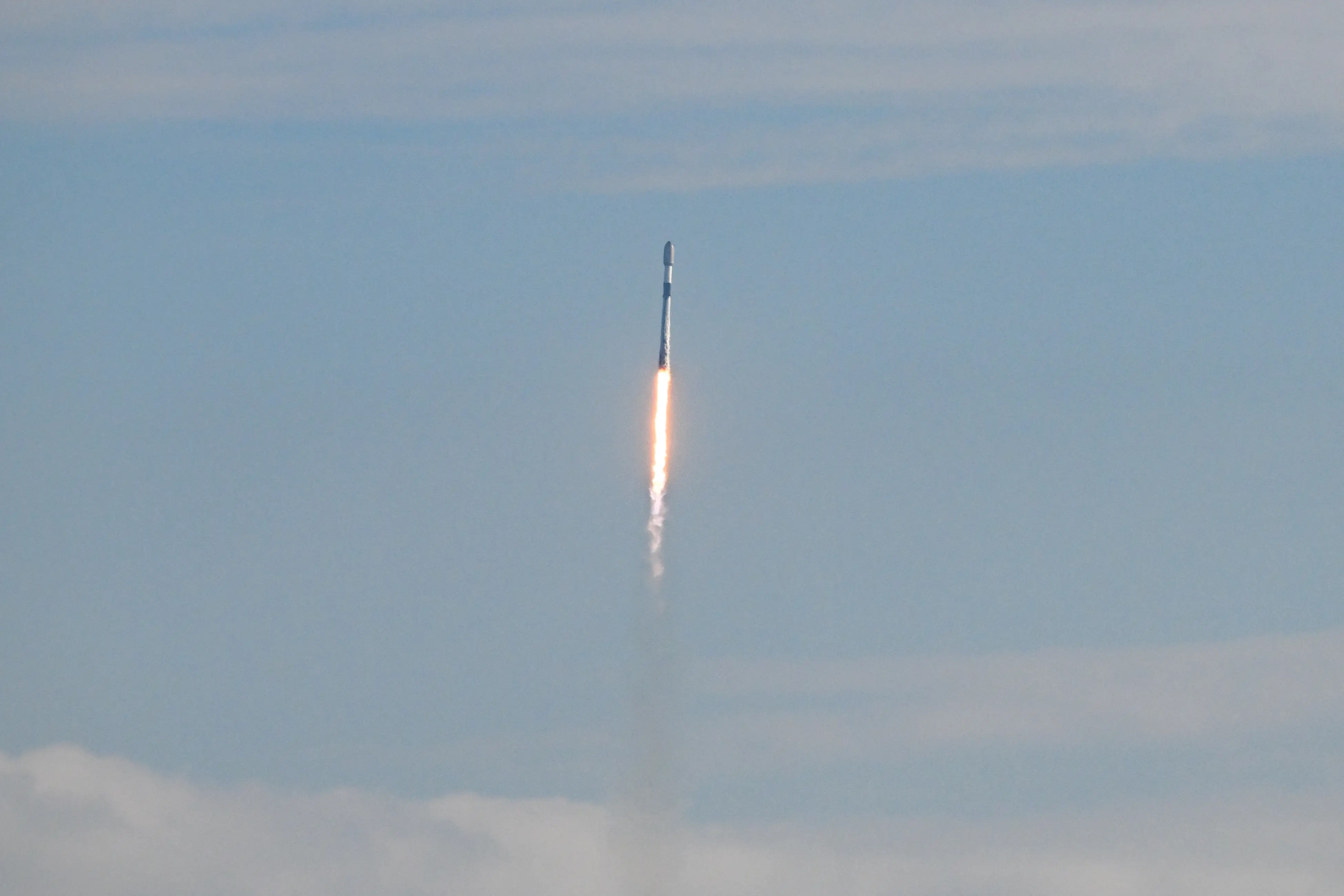 A SpaceX Falcon 9 rocket carrying the Starlink 10-54 mission lifts off from Space Launch Complex 40 at Cape Canaveral Space Force Station in Cape Canaveral, Florida