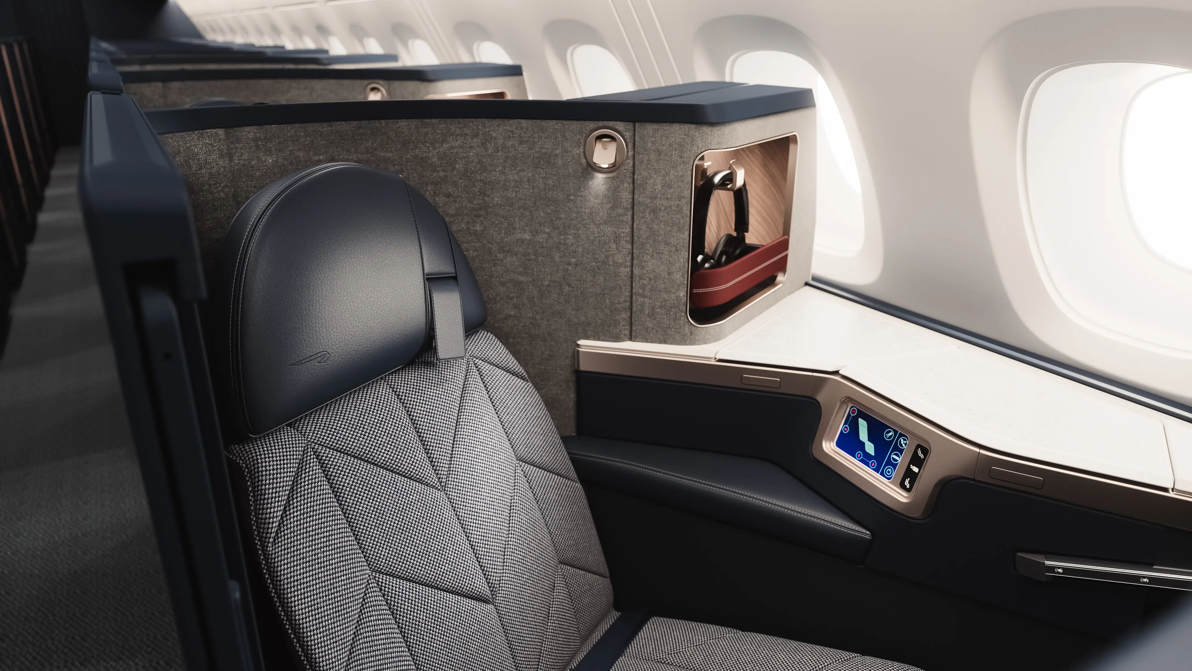 A render of a business-class suite on a British Airways updated A380