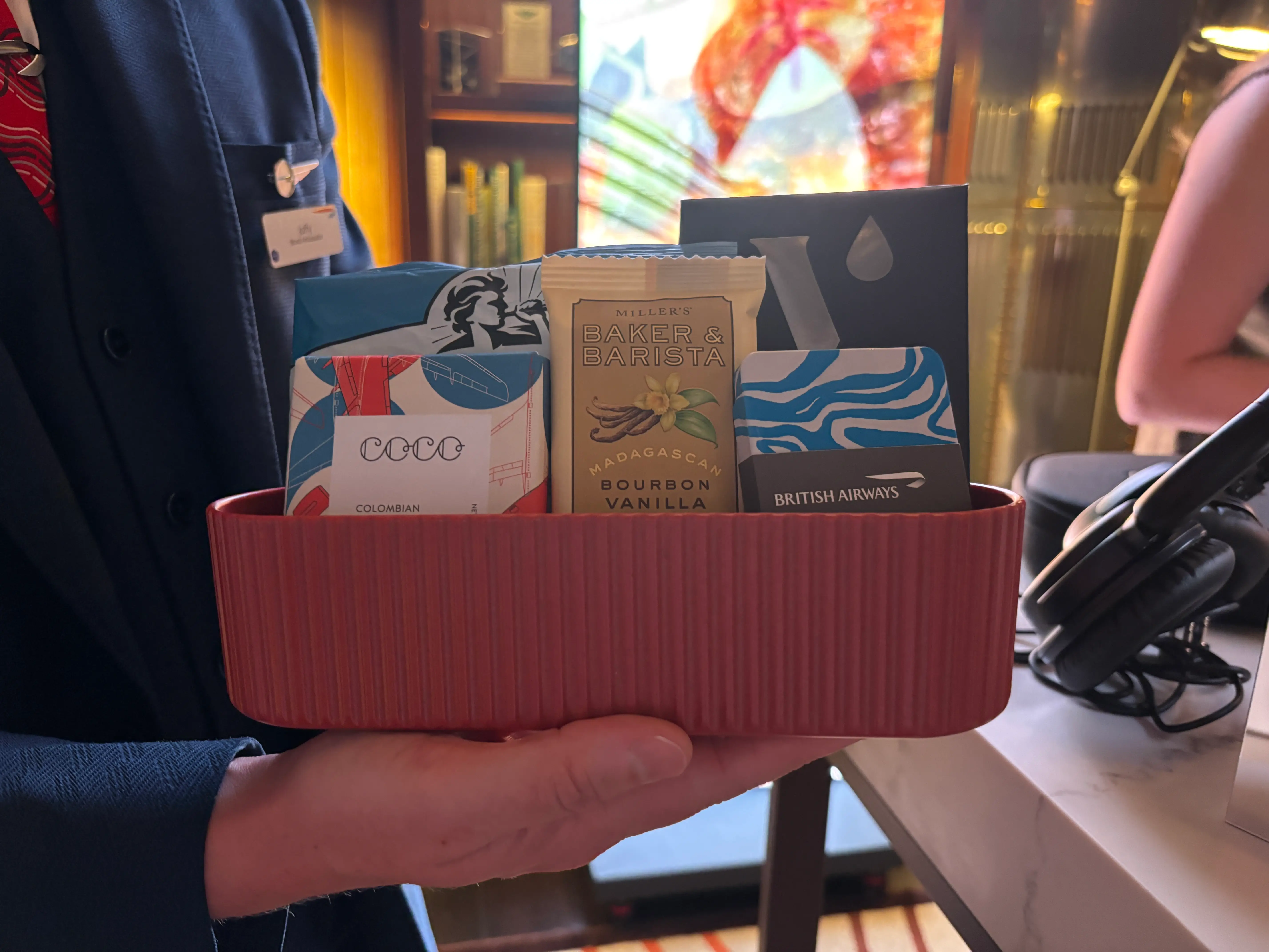 A selection of chocolates and snacks in a box for British Airways pictured at an October media event
