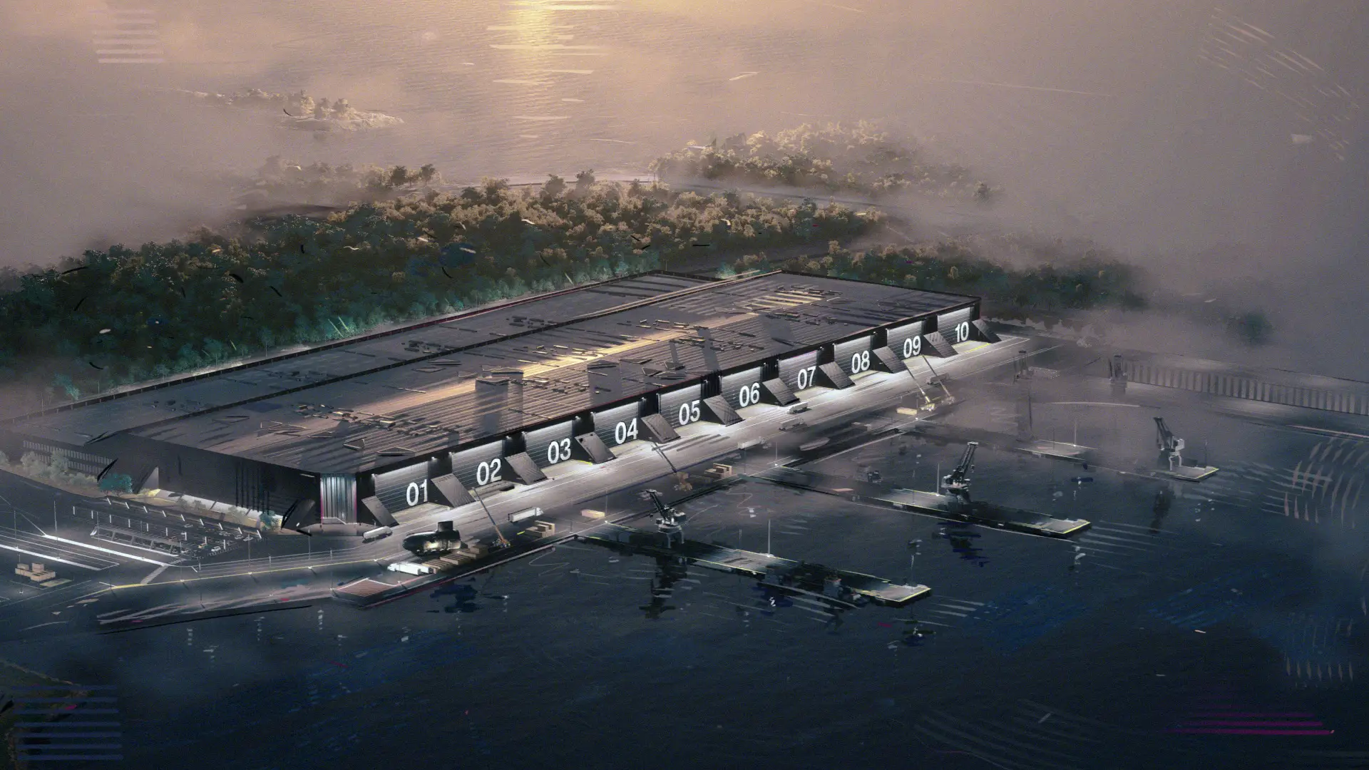 A graphic of Anduril's Arsenal-2 shipyard facility.