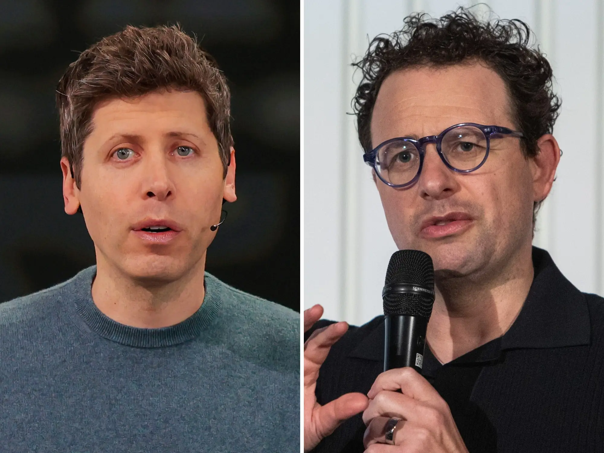 OpenAI CEO Sam Altman and Anthropic CEO Dario Amodei are pictured.