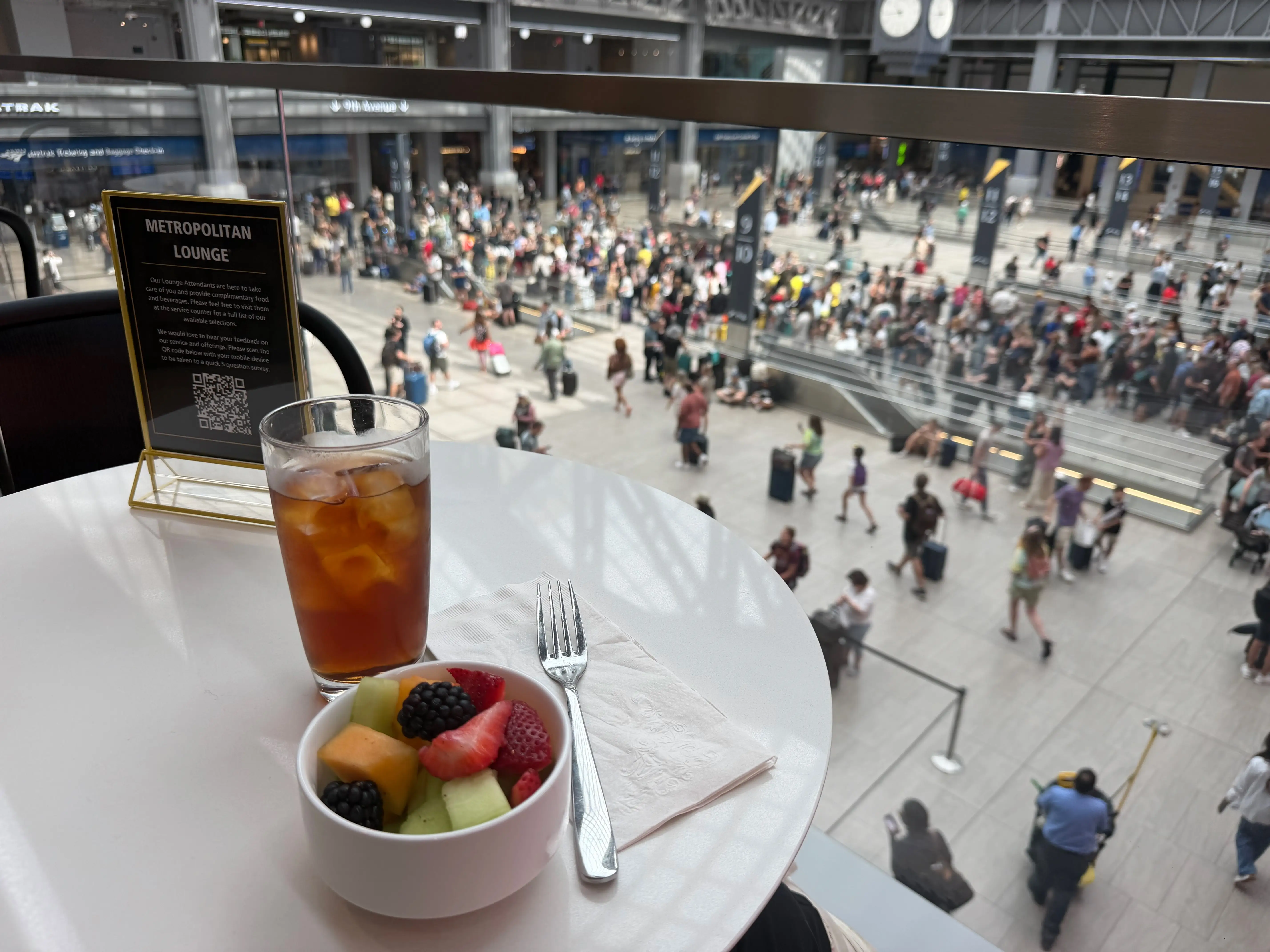 View from Amtrak Metropolitan Lounge in New York Penn Station