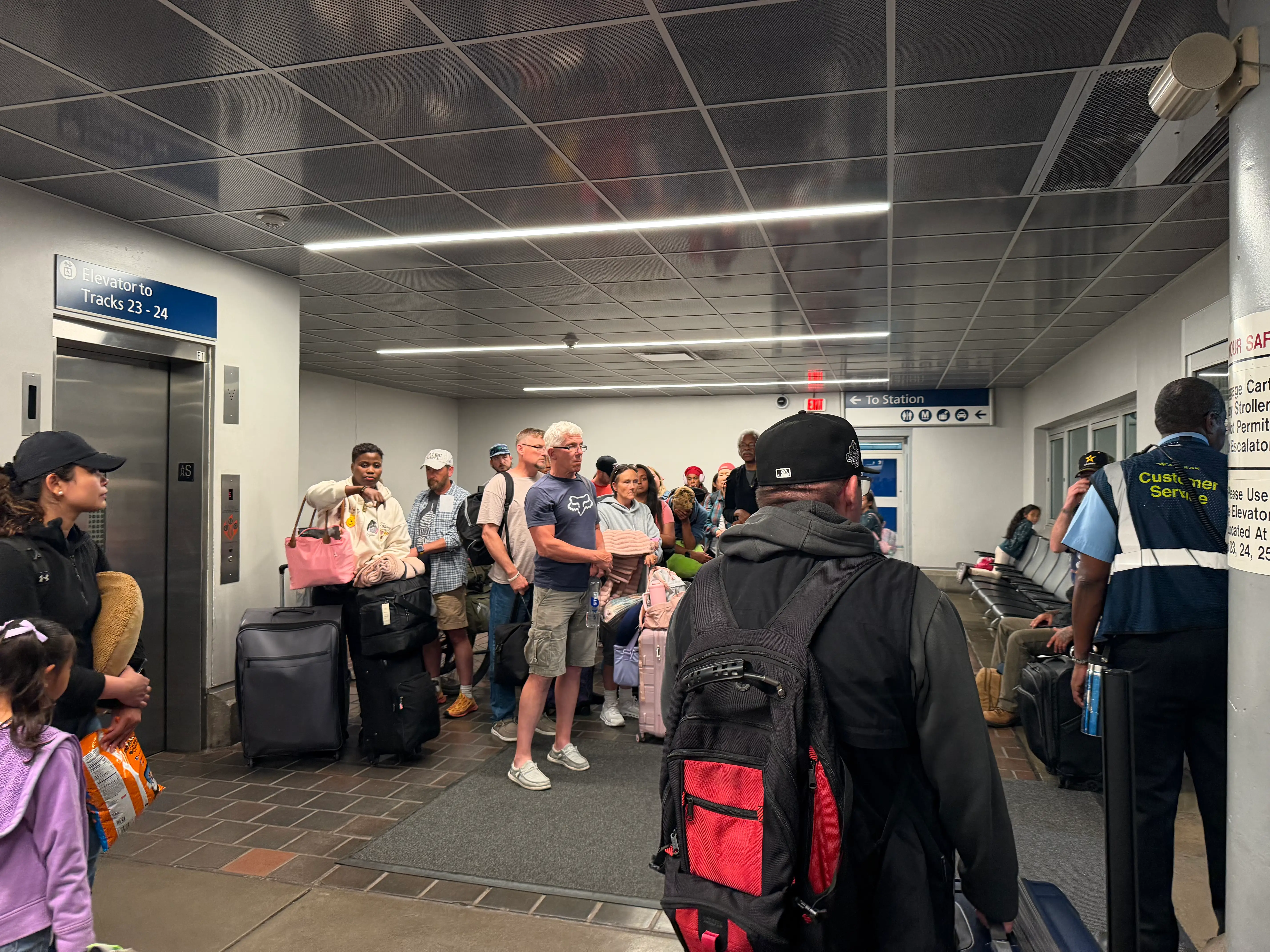 Waiting line for Amtrak boarding