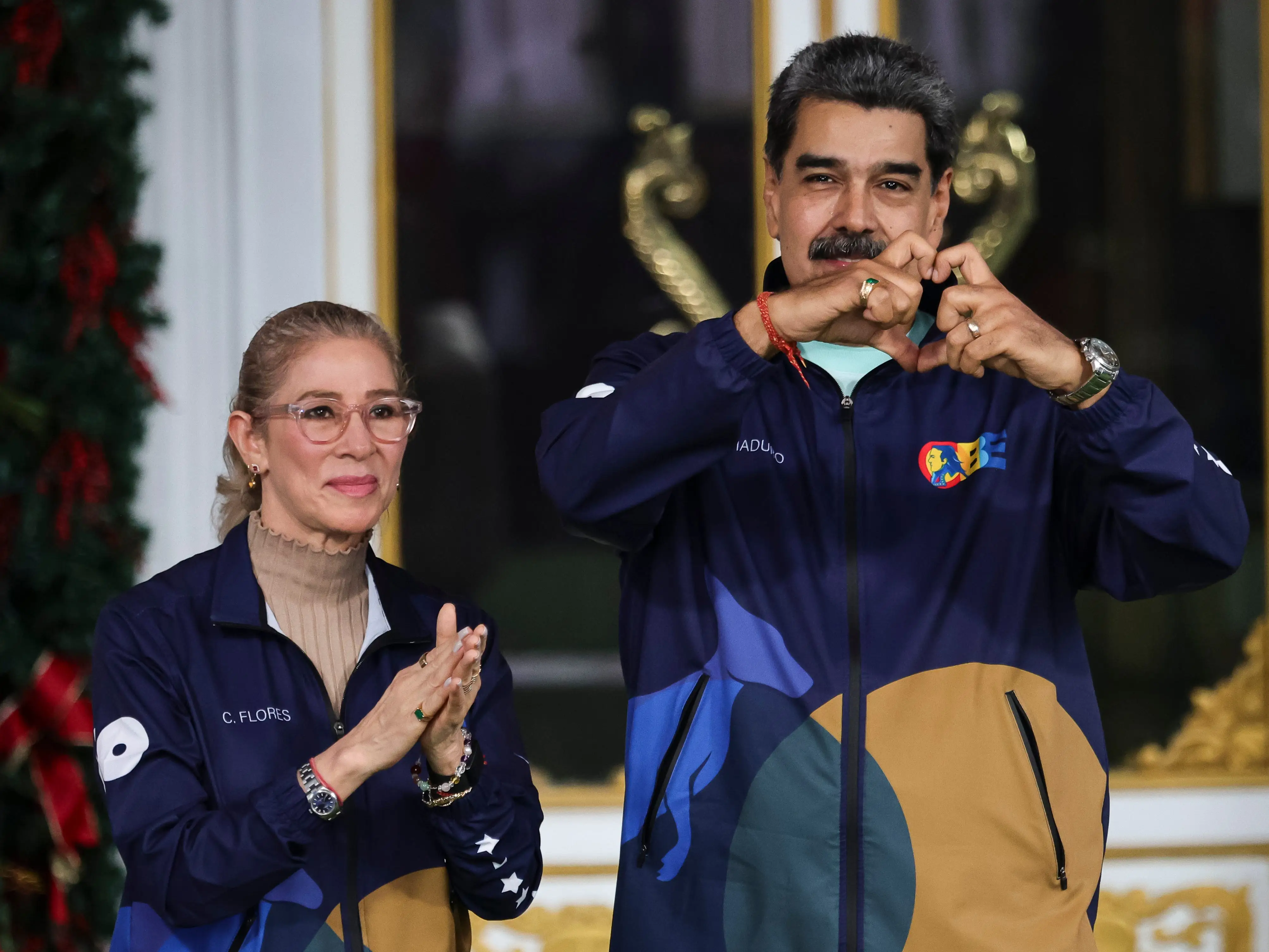 Cilia Flores and Nicolas Maduro