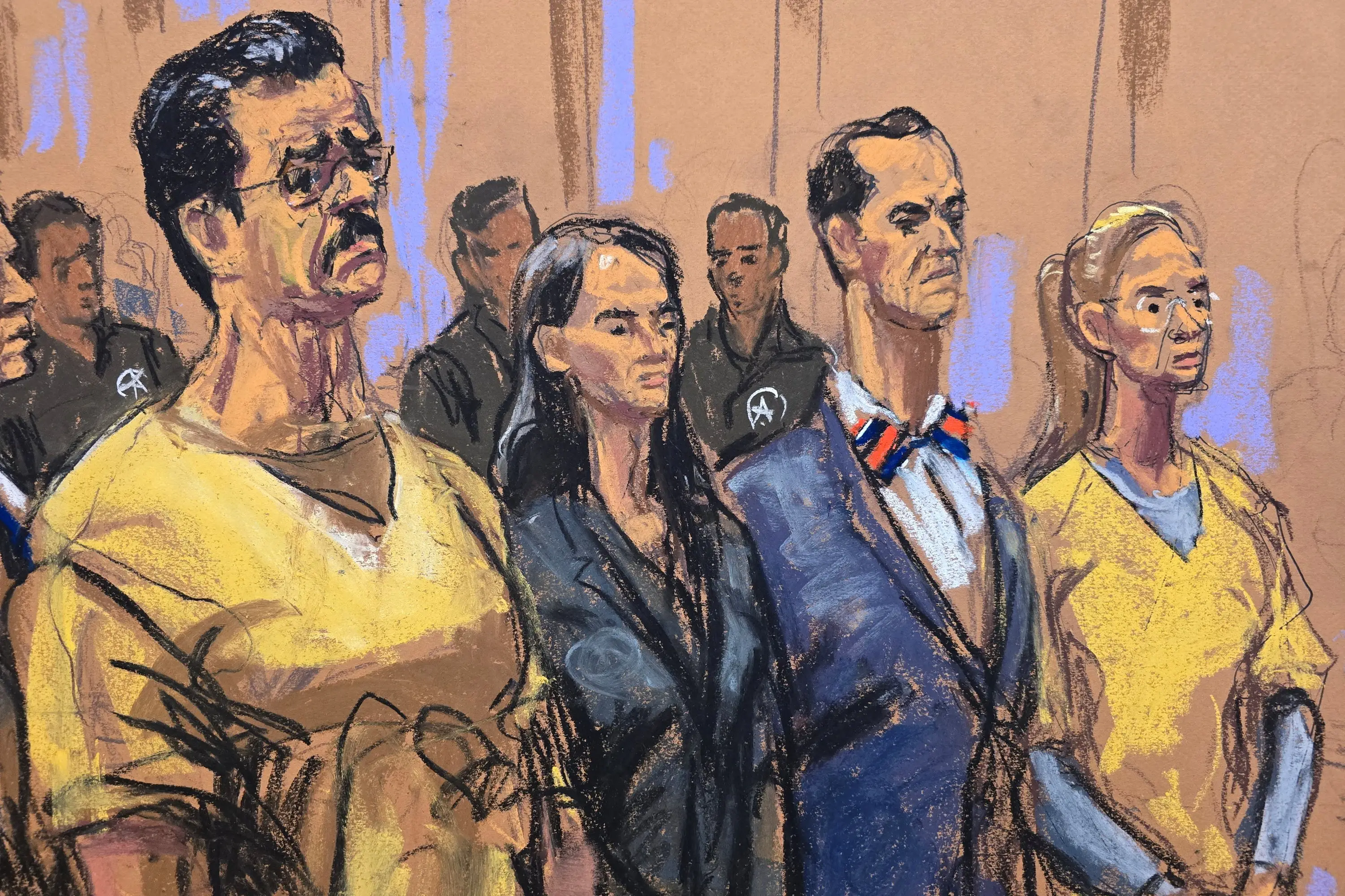 Nicolas Maduro Cilia Flores courtroom illustration