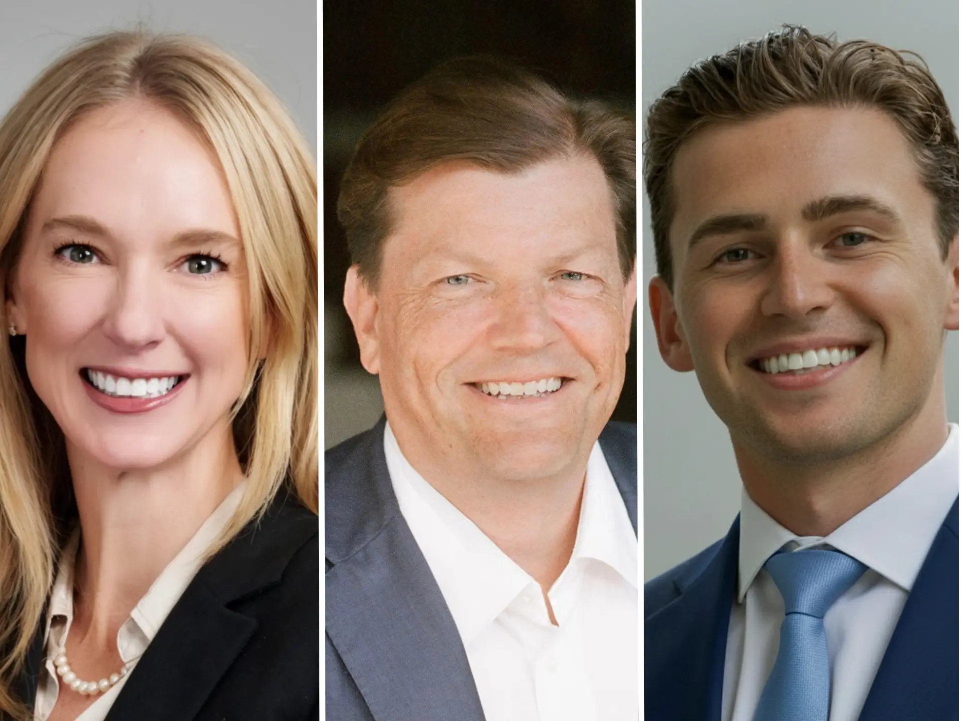 Whitney Pigott, new private wealth advisor, John Mallory, co-head wealth management, and Beau Burbach, new private wealth advisor.